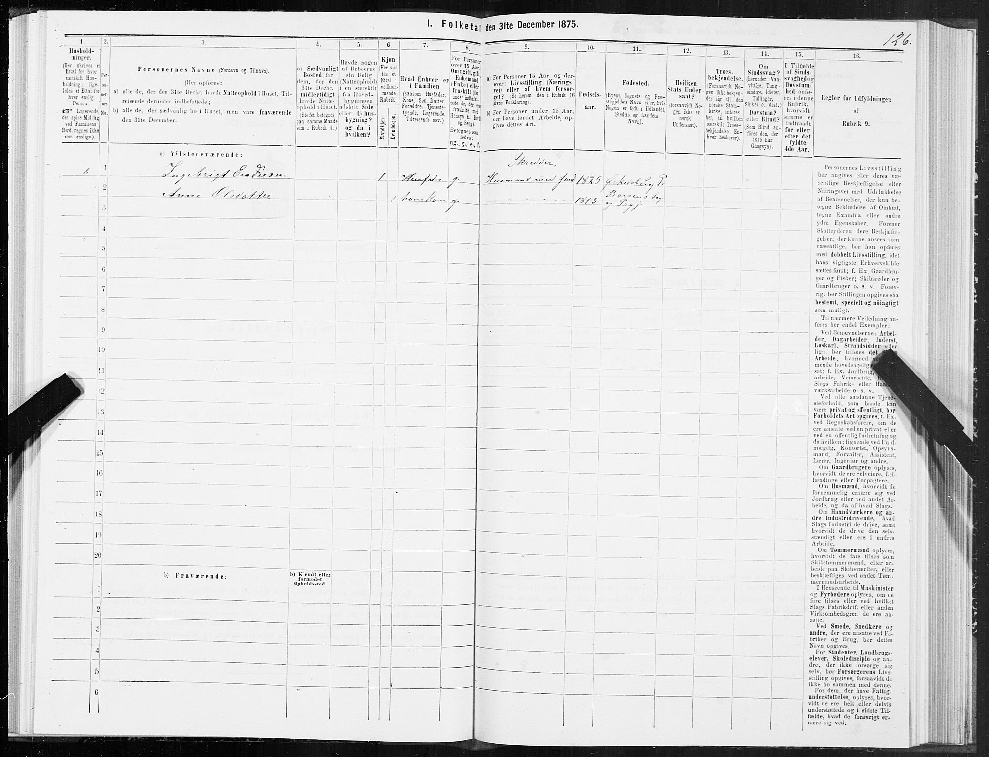 SAT, Folketelling 1875 for 1638P Orkdal prestegjeld, 1875, s. 2126