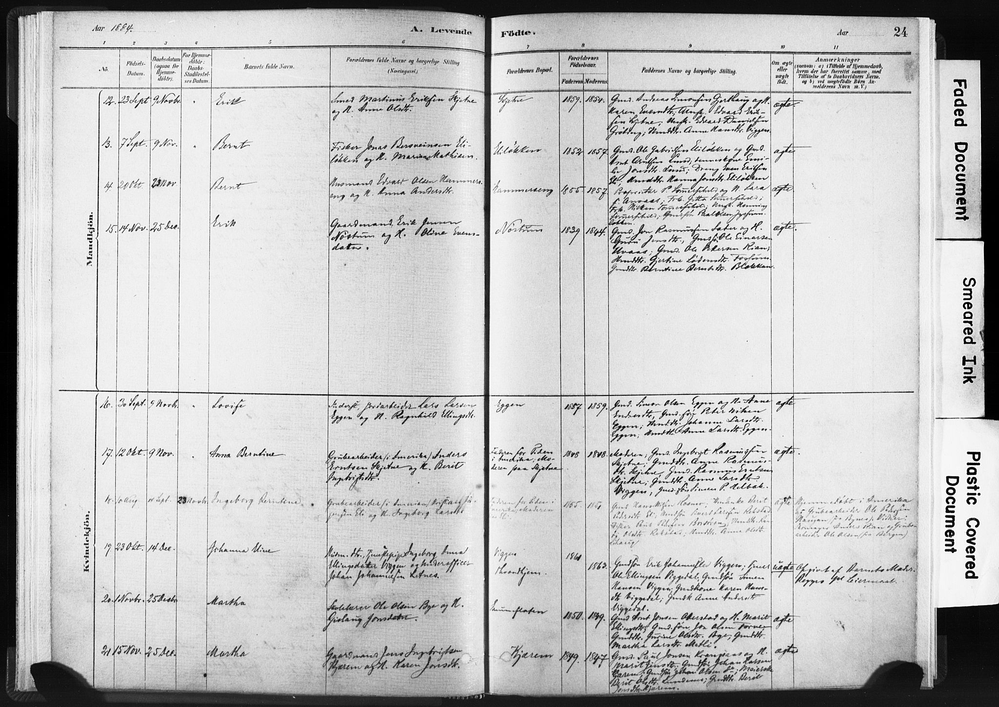 Ministerialprotokoller, klokkerbøker og fødselsregistre - Sør-Trøndelag, AV/SAT-A-1456/665/L0773: Ministerialbok nr. 665A08, 1879-1905, s. 24