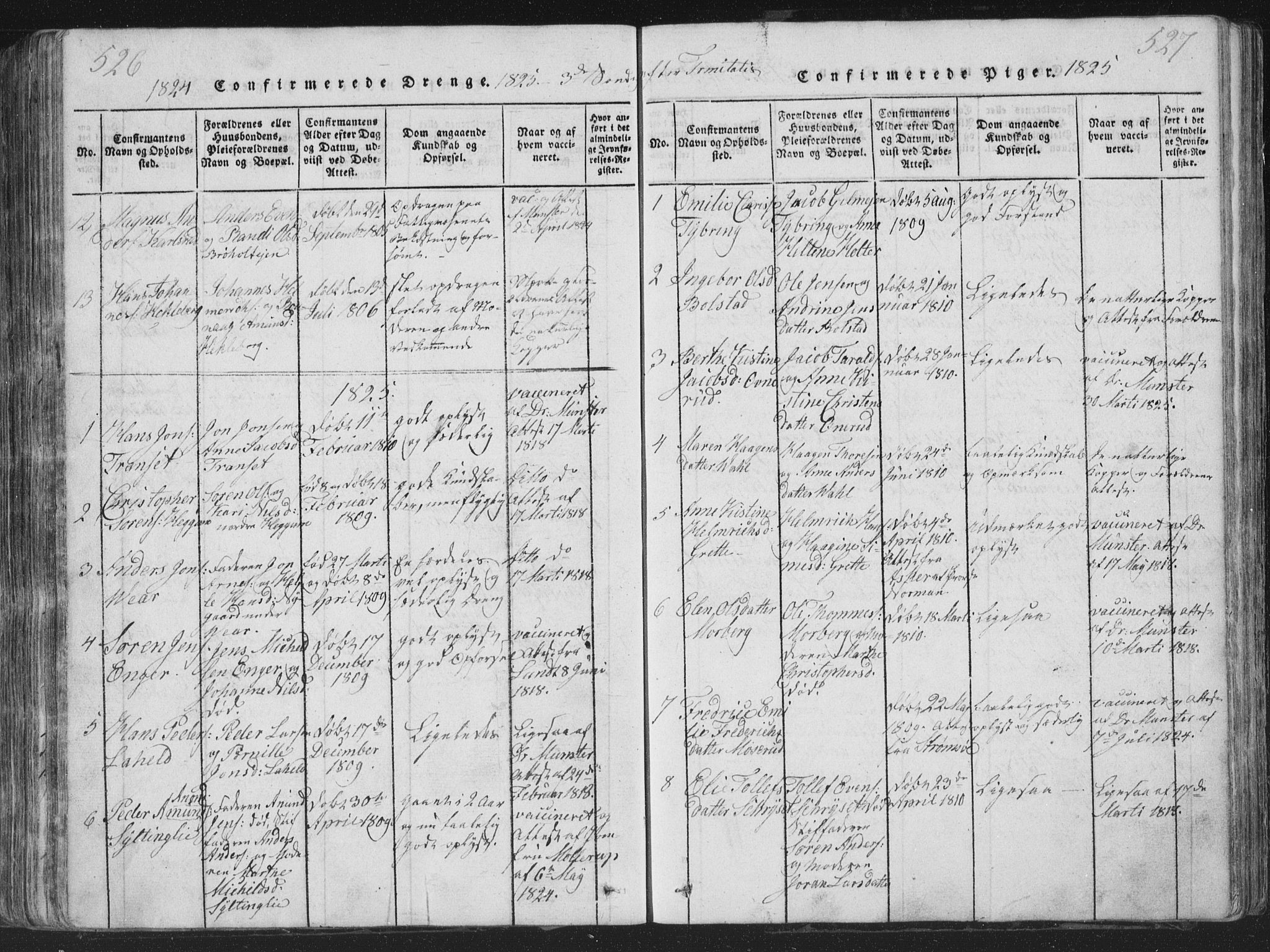 Røyken kirkebøker, AV/SAKO-A-241/G/Ga/L0003: Klokkerbok nr. 3, 1814-1856, s. 526-527