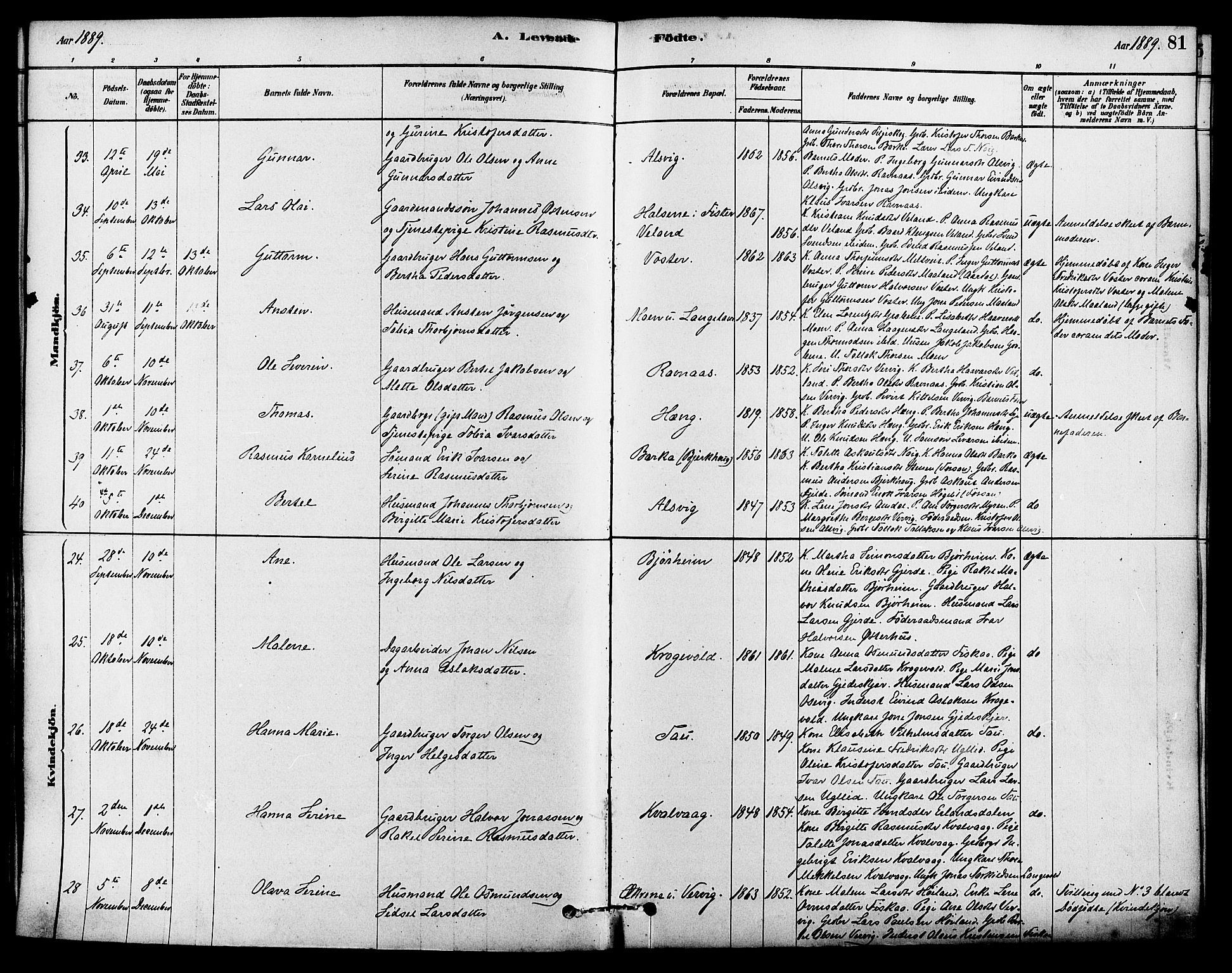 Strand sokneprestkontor, AV/SAST-A-101828/H/Ha/Haa/L0009: Ministerialbok nr. A 9, 1877-1908, s. 81