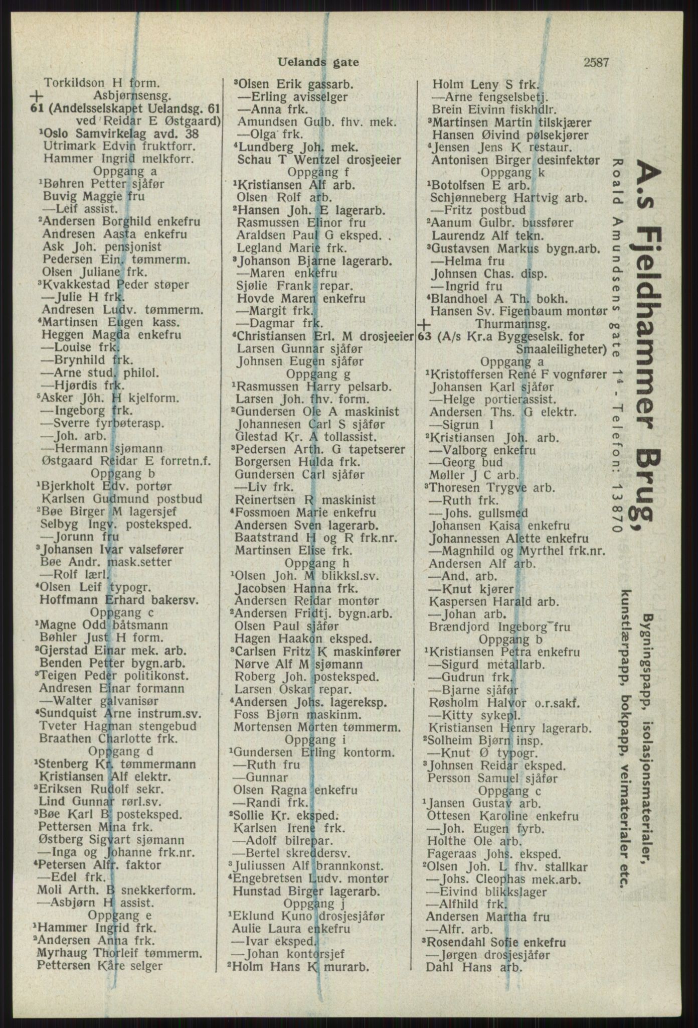 Kristiania/Oslo adressebok, PUBL/-, 1941, s. 2587