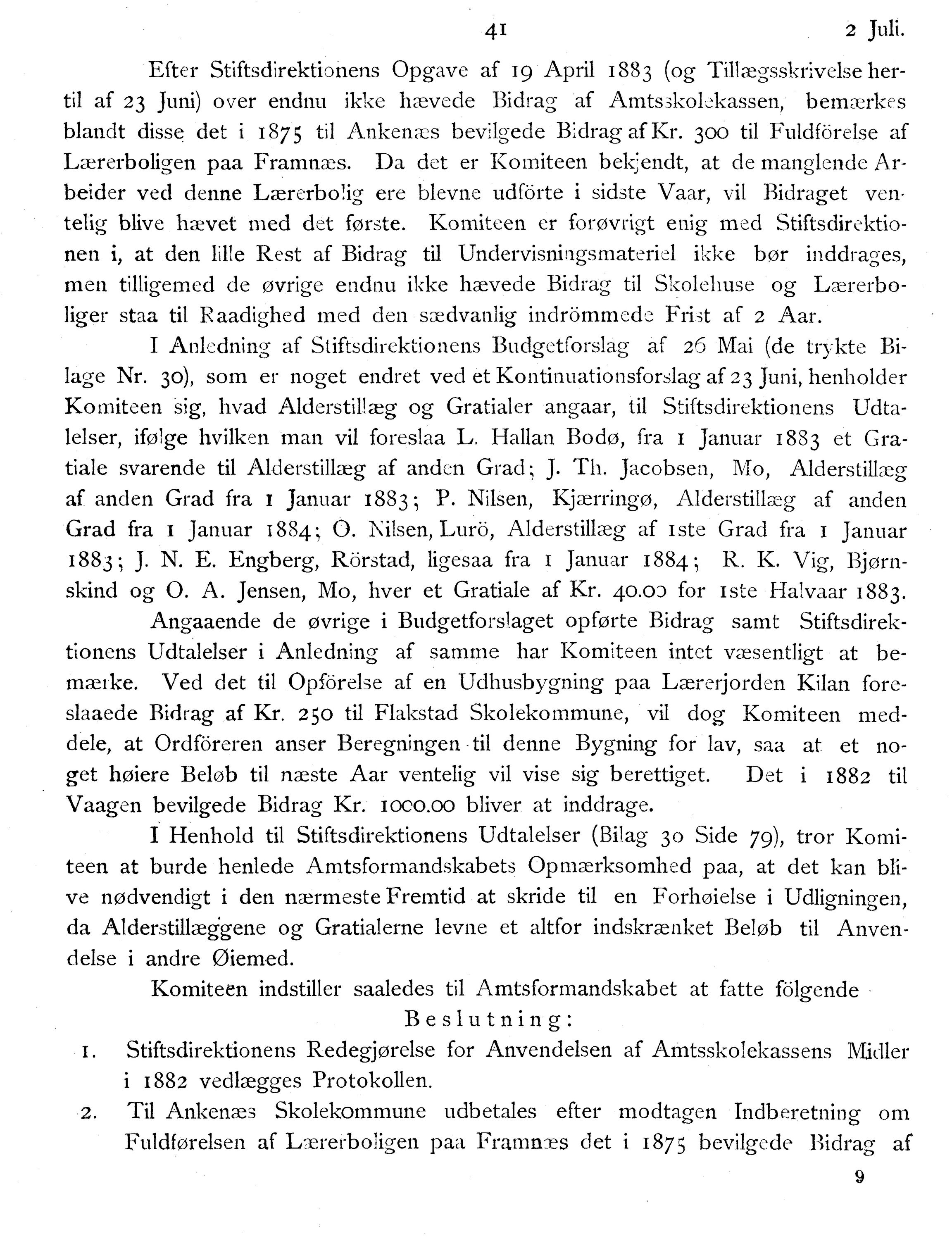 Nordland Fylkeskommune. Fylkestinget, AIN/NFK-17/176/A/Ac/L0014: Fylkestingsforhandlinger 1881-1885, 1881-1885