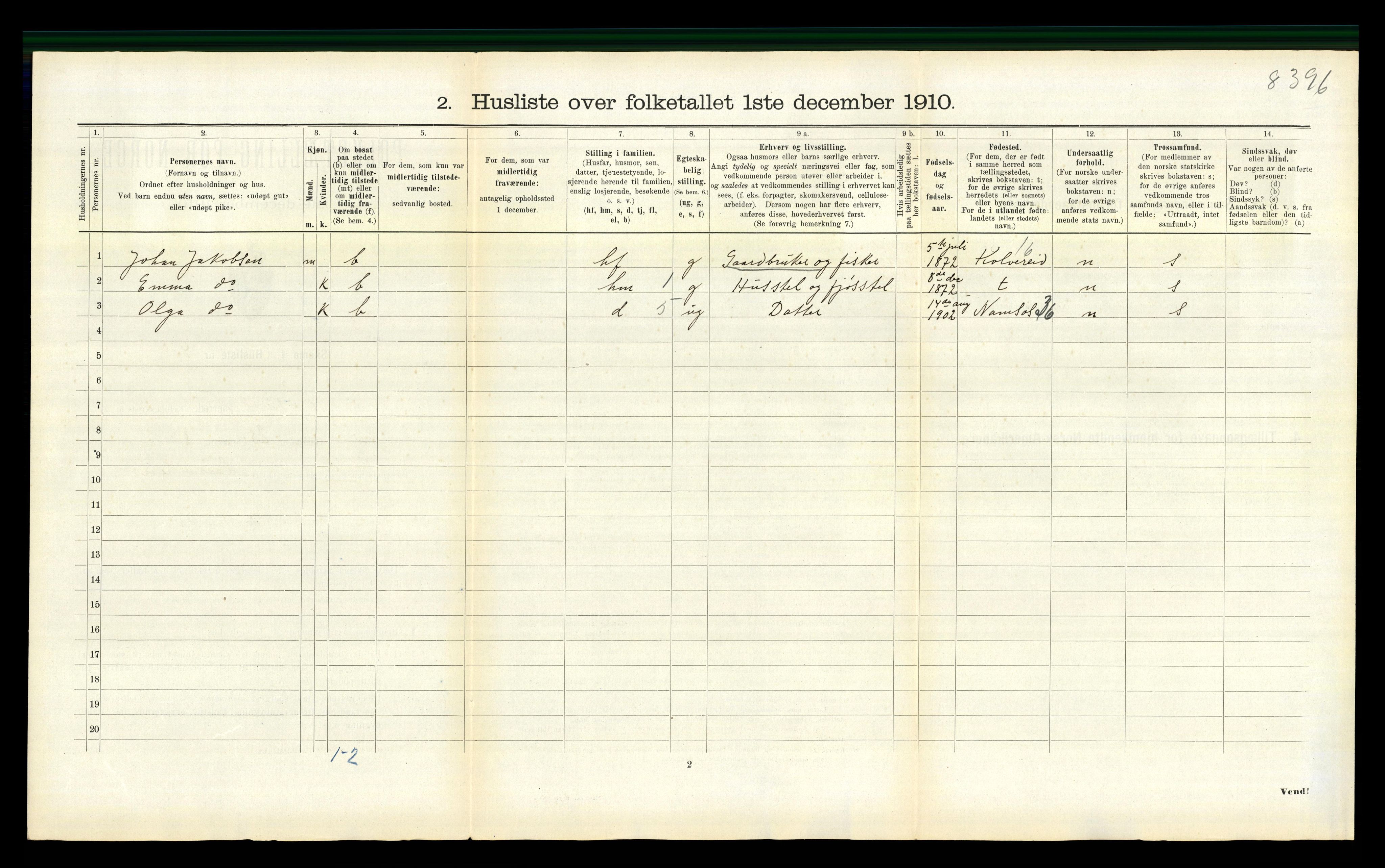 RA, Folketelling 1910 for 1748 Fosnes herred, 1910, s. 754