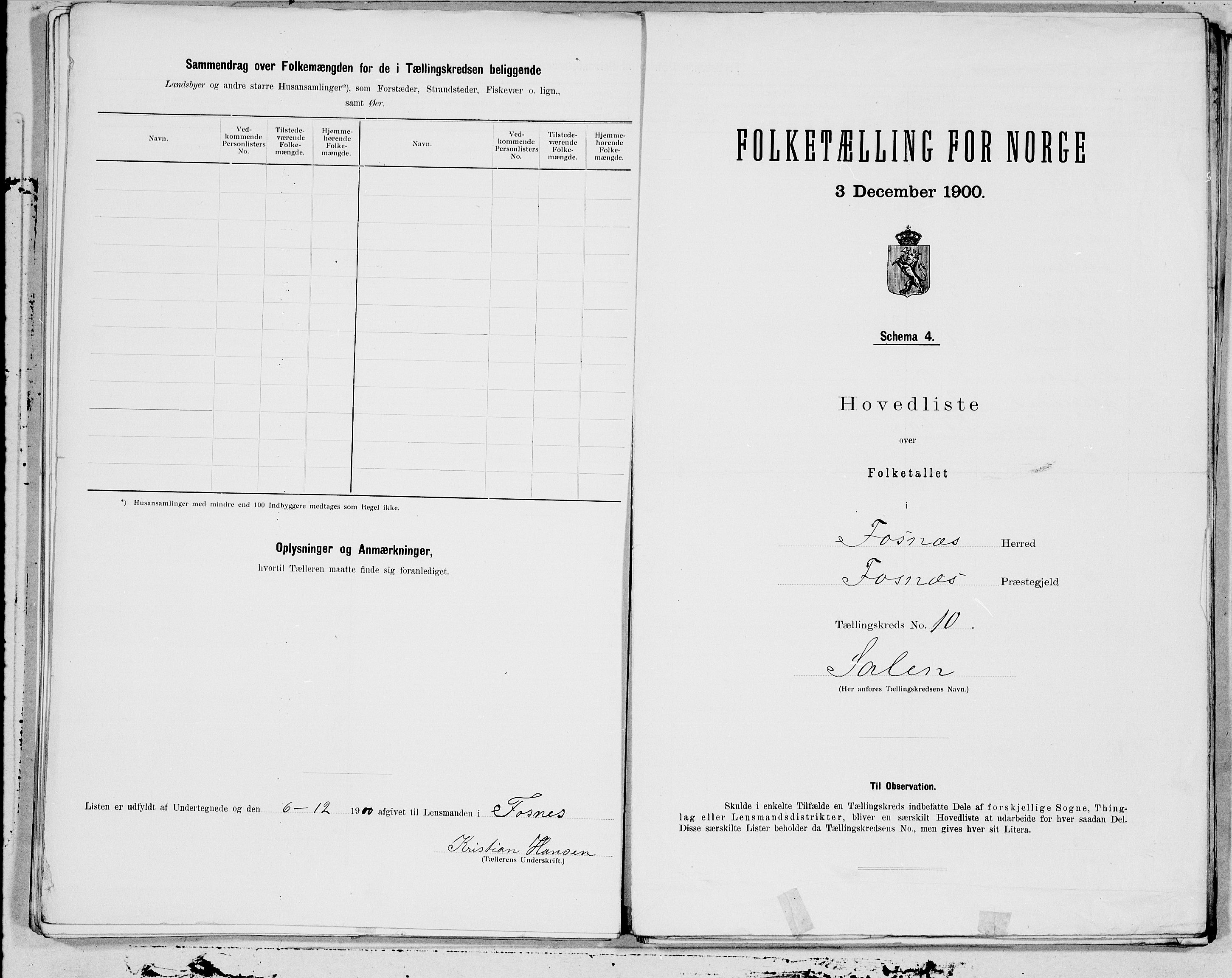 SAT, Folketelling 1900 for 1748 Fosnes herred, 1900, s. 20