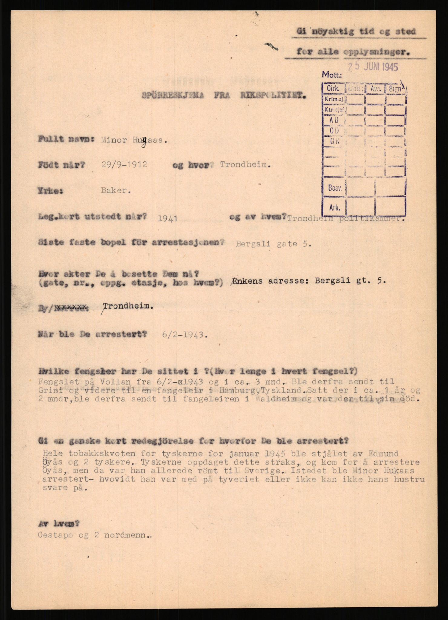 Rikspolitisjefen, AV/RA-S-1560/L/L0007: Heen, Erik C. - Iversen, Trygve, 1940-1945, s. 755