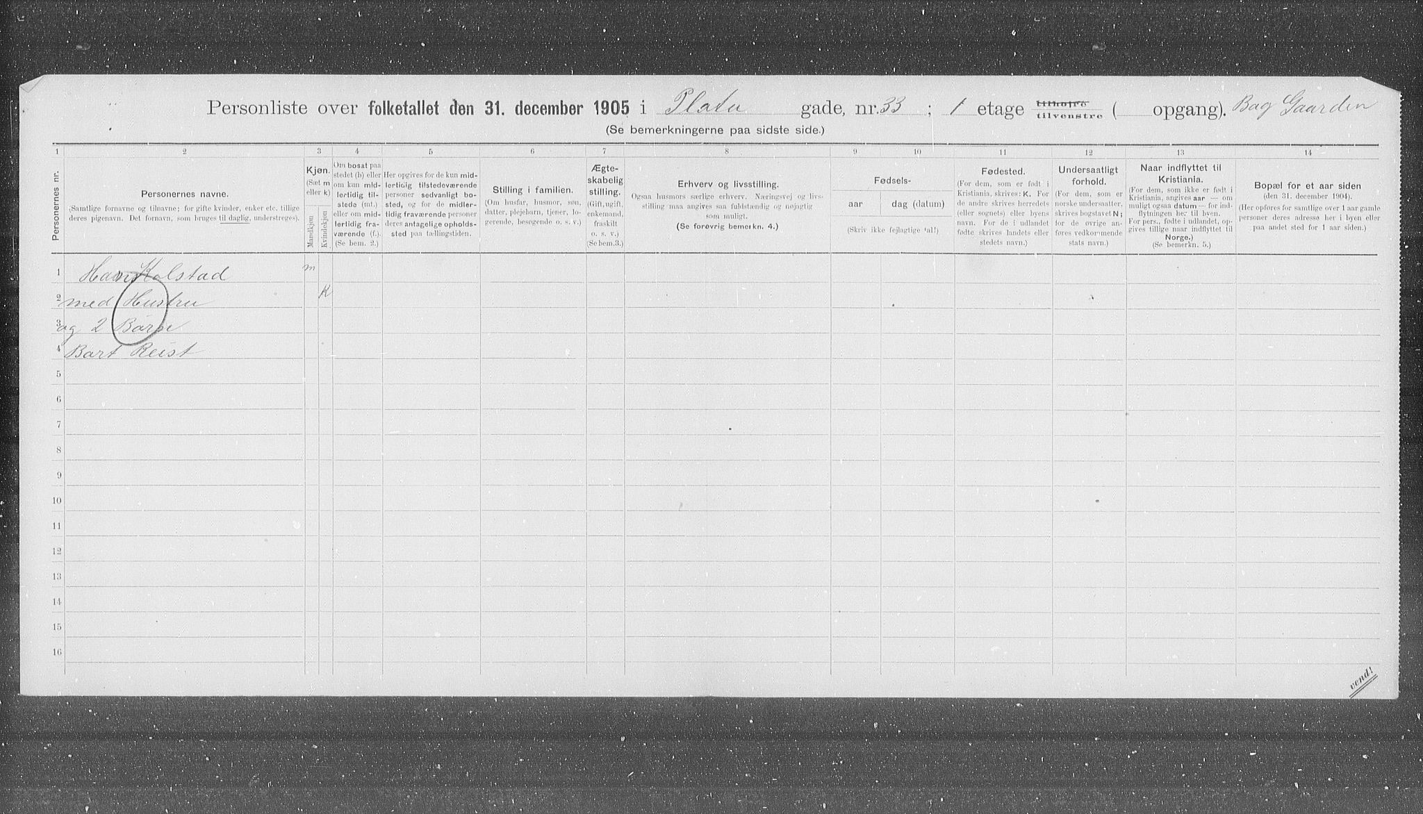 OBA, Kommunal folketelling 31.12.1905 for Kristiania kjøpstad, 1905, s. 42540