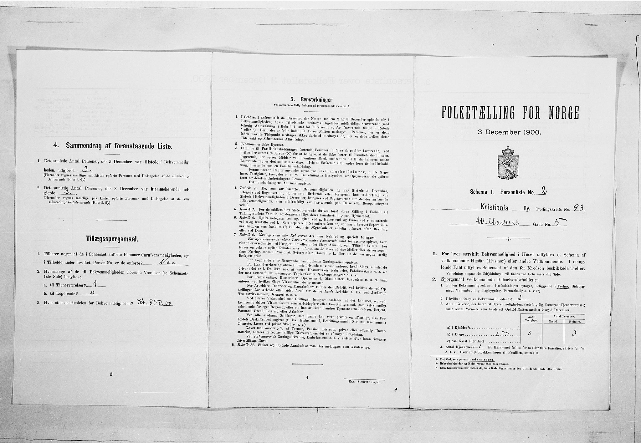 SAO, Folketelling 1900 for 0301 Kristiania kjøpstad, 1900, s. 110962