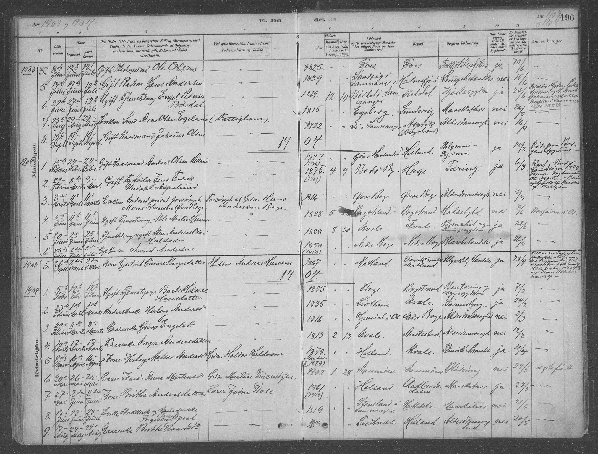 Fusa sokneprestembete, AV/SAB-A-75401/H/Haa: Ministerialbok nr. B 1, 1880-1938, s. 196