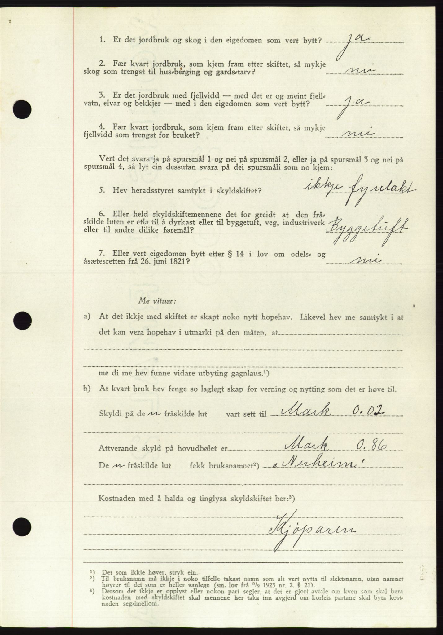 Søre Sunnmøre sorenskriveri, AV/SAT-A-4122/1/2/2C/L0084: Pantebok nr. 10A, 1949-1949, Dagboknr: 693/1949