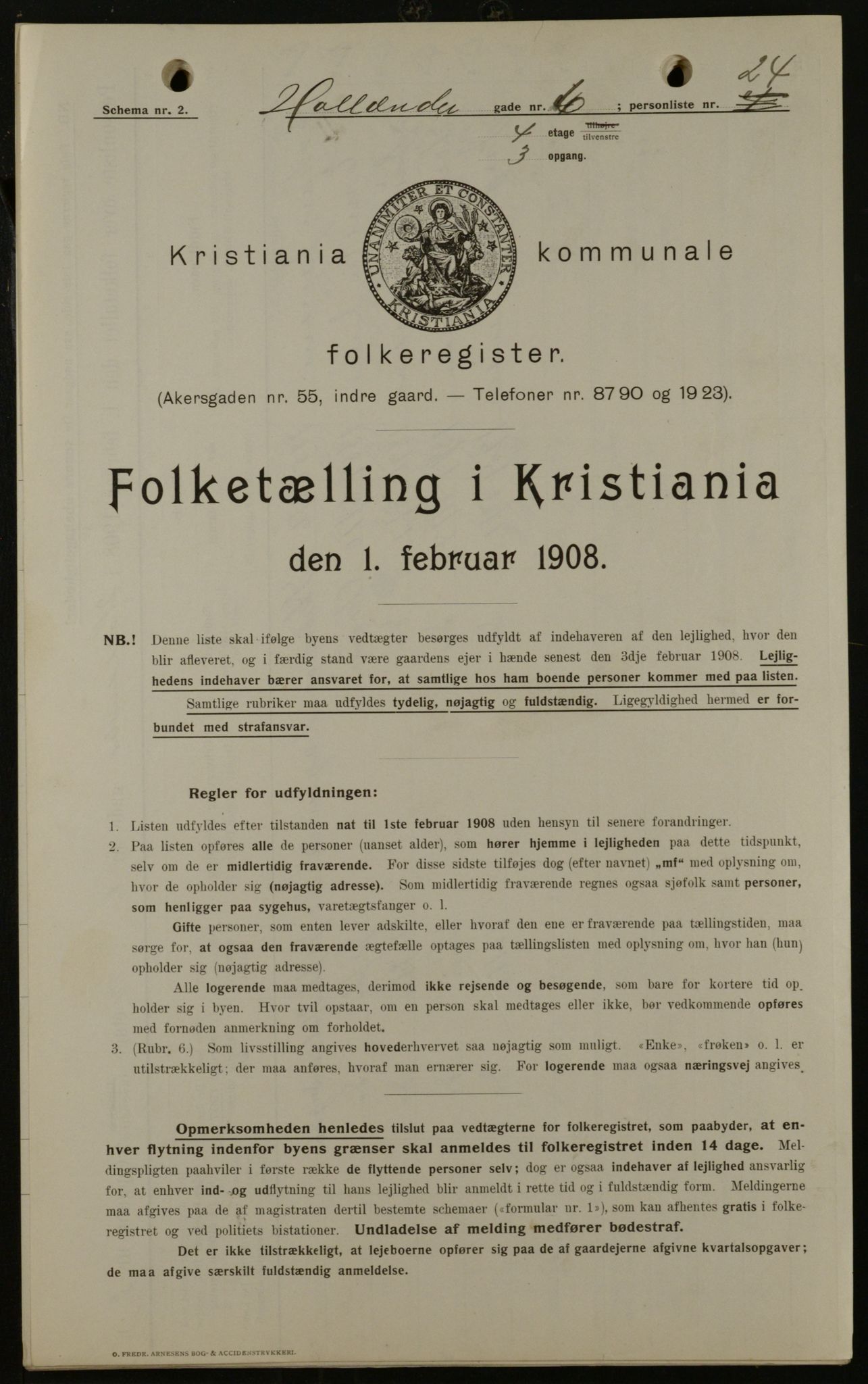 OBA, Kommunal folketelling 1.2.1908 for Kristiania kjøpstad, 1908, s. 36621