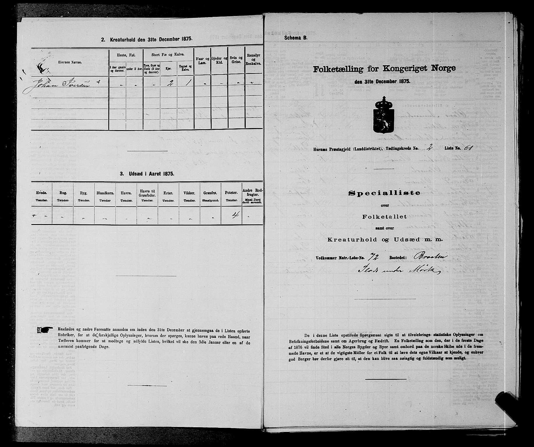 SAKO, Folketelling 1875 for 0628L Hurum prestegjeld, Hurum sokn, 1875, s. 216