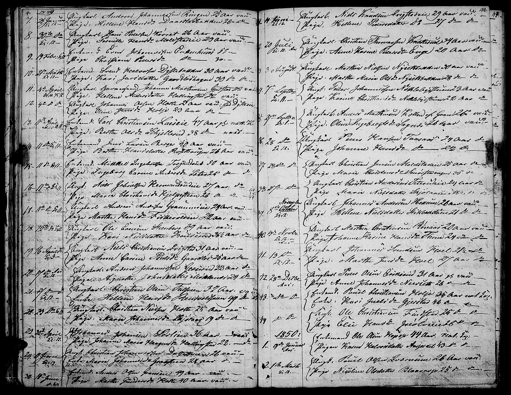 Vestre Toten prestekontor, AV/SAH-PREST-108/H/Ha/Hab/L0003: Klokkerbok nr. 3, 1846-1854, s. 44