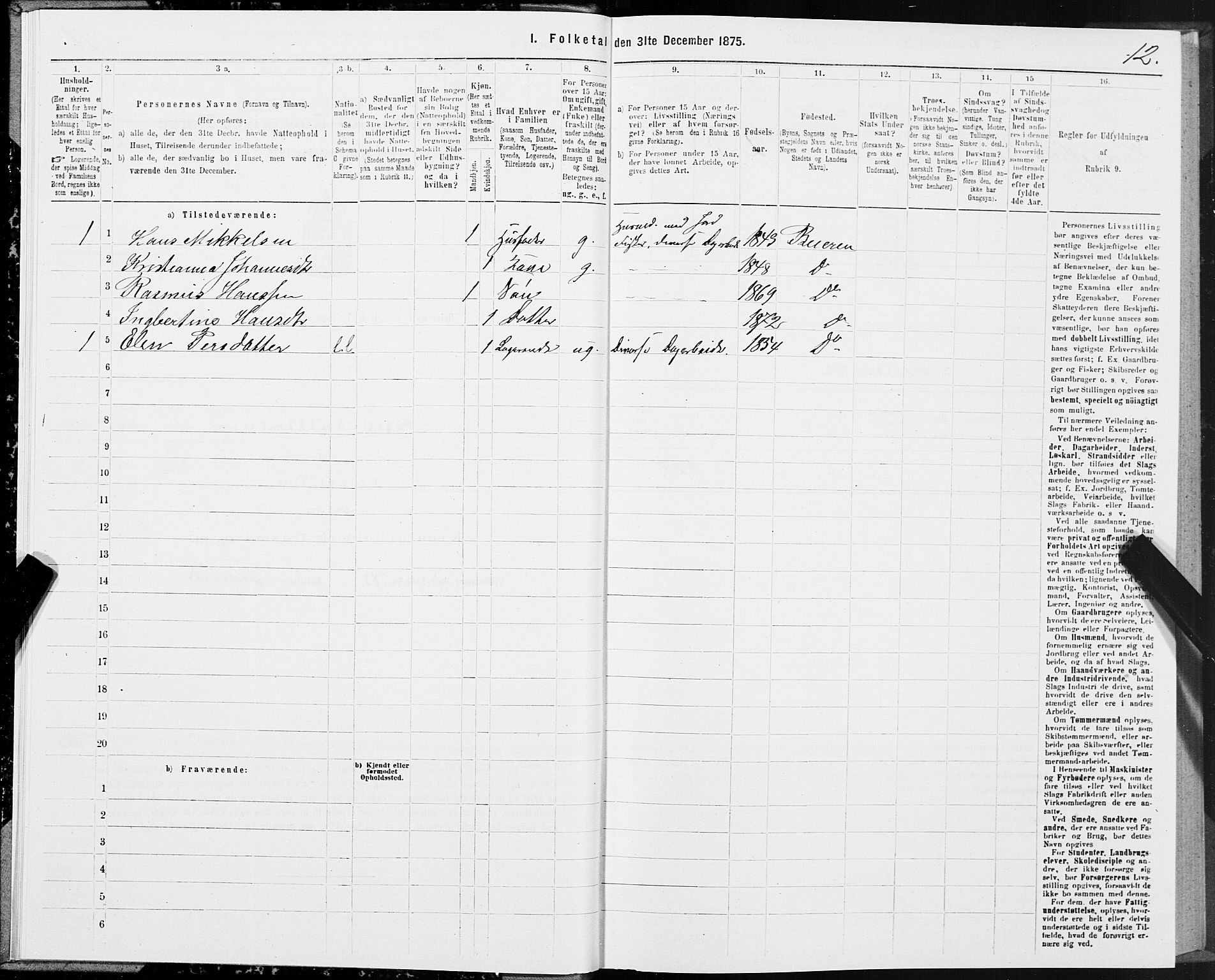 SAT, Folketelling 1875 for 1839P Beiarn prestegjeld, 1875, s. 2012