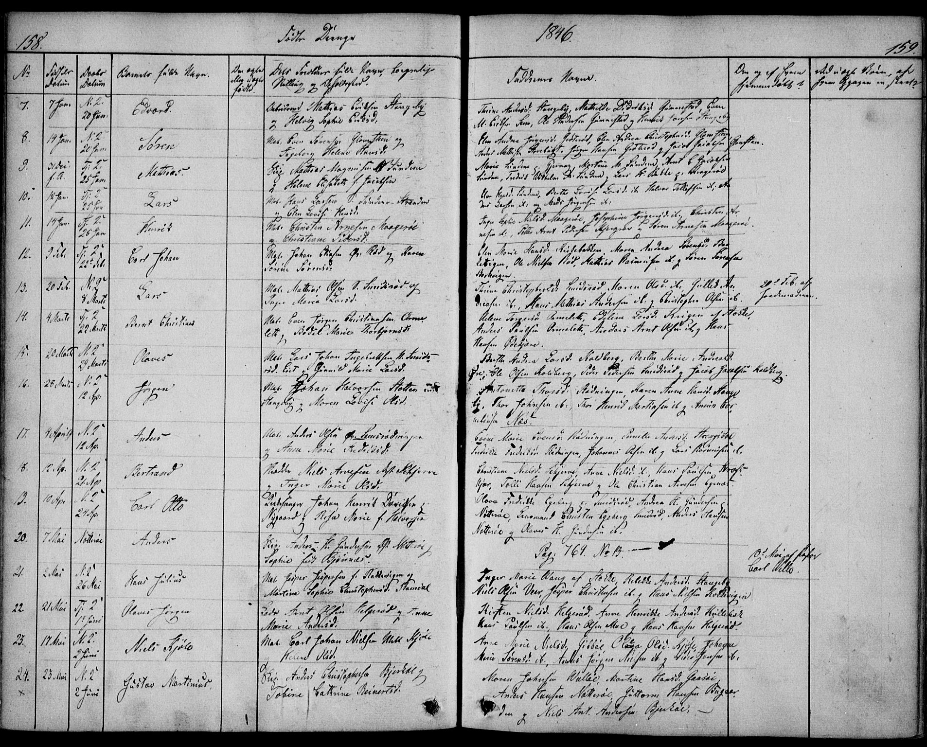 Nøtterøy kirkebøker, AV/SAKO-A-354/F/Fa/L0005: Ministerialbok nr. I 5, 1839-1852, s. 158-159