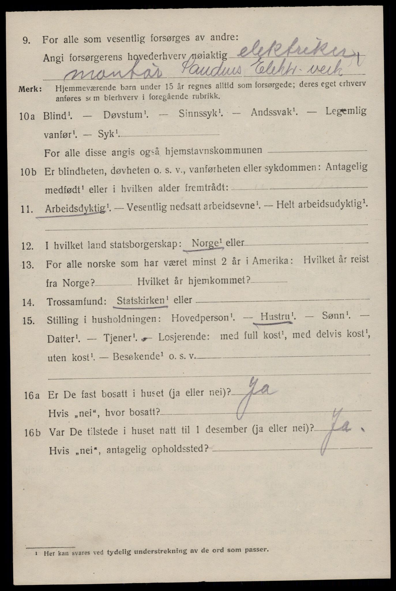 SAST, Folketelling 1920 for 1102 Sandnes ladested, 1920, s. 6713