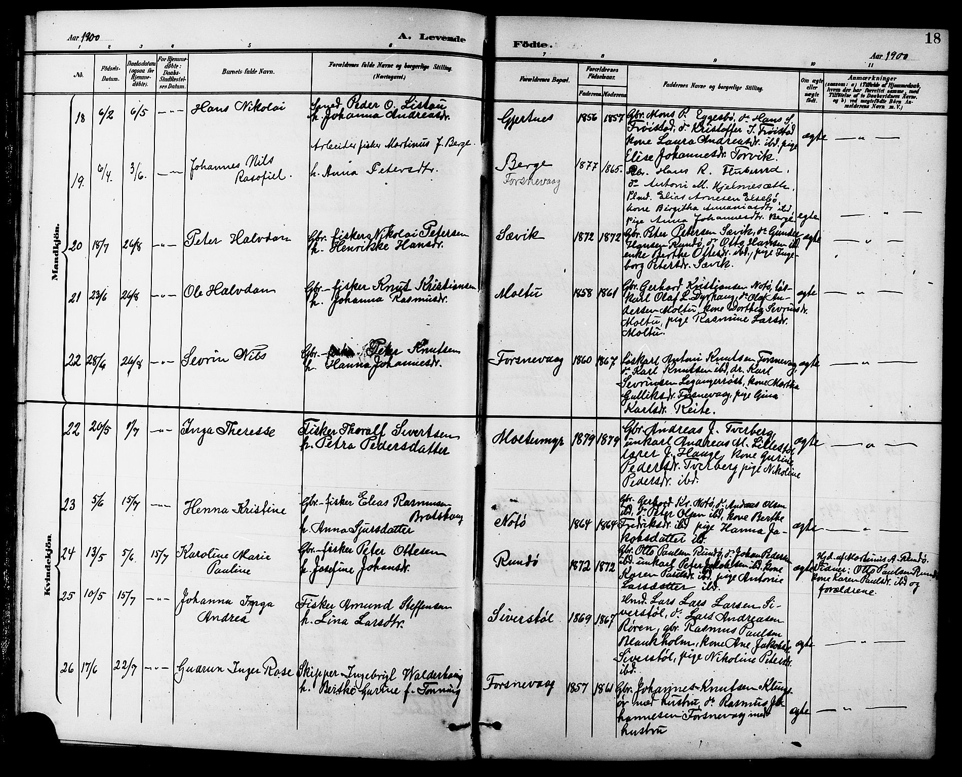 Ministerialprotokoller, klokkerbøker og fødselsregistre - Møre og Romsdal, AV/SAT-A-1454/507/L0082: Klokkerbok nr. 507C05, 1896-1914, s. 18