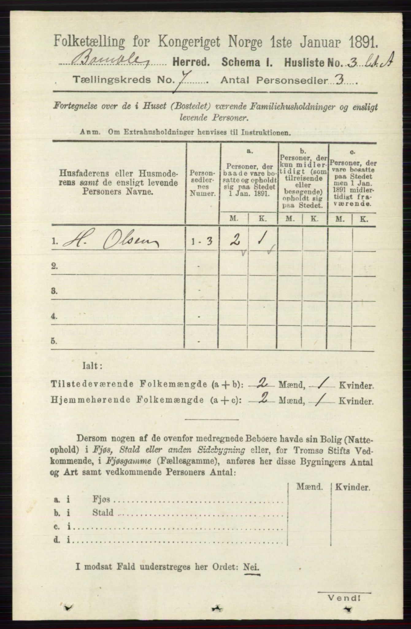 RA, Folketelling 1891 for 0814 Bamble herred, 1891, s. 2895