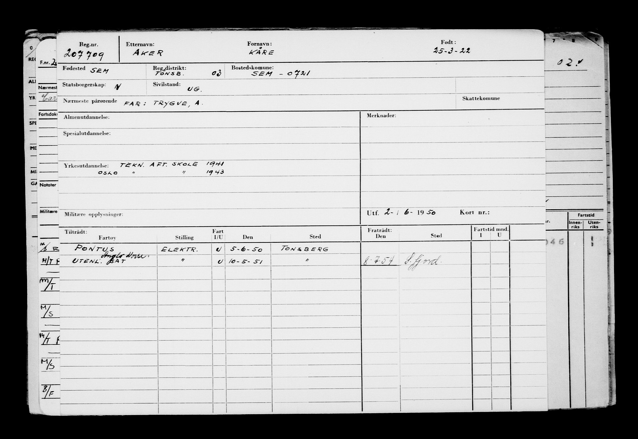 Direktoratet for sjømenn, AV/RA-S-3545/G/Gb/L0204: Hovedkort, 1922, s. 411