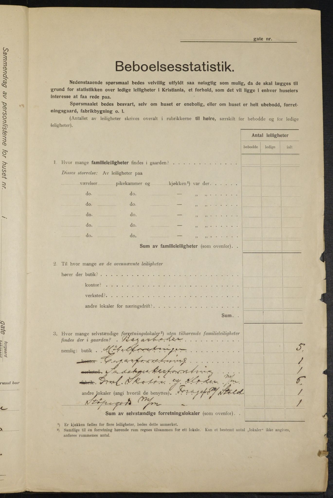 OBA, Kommunal folketelling 1.2.1915 for Kristiania, 1915, s. 103658