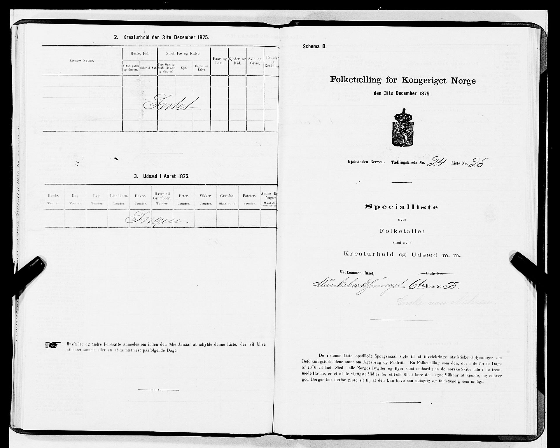 SAB, Folketelling 1875 for 1301 Bergen kjøpstad, 1875, s. 1286