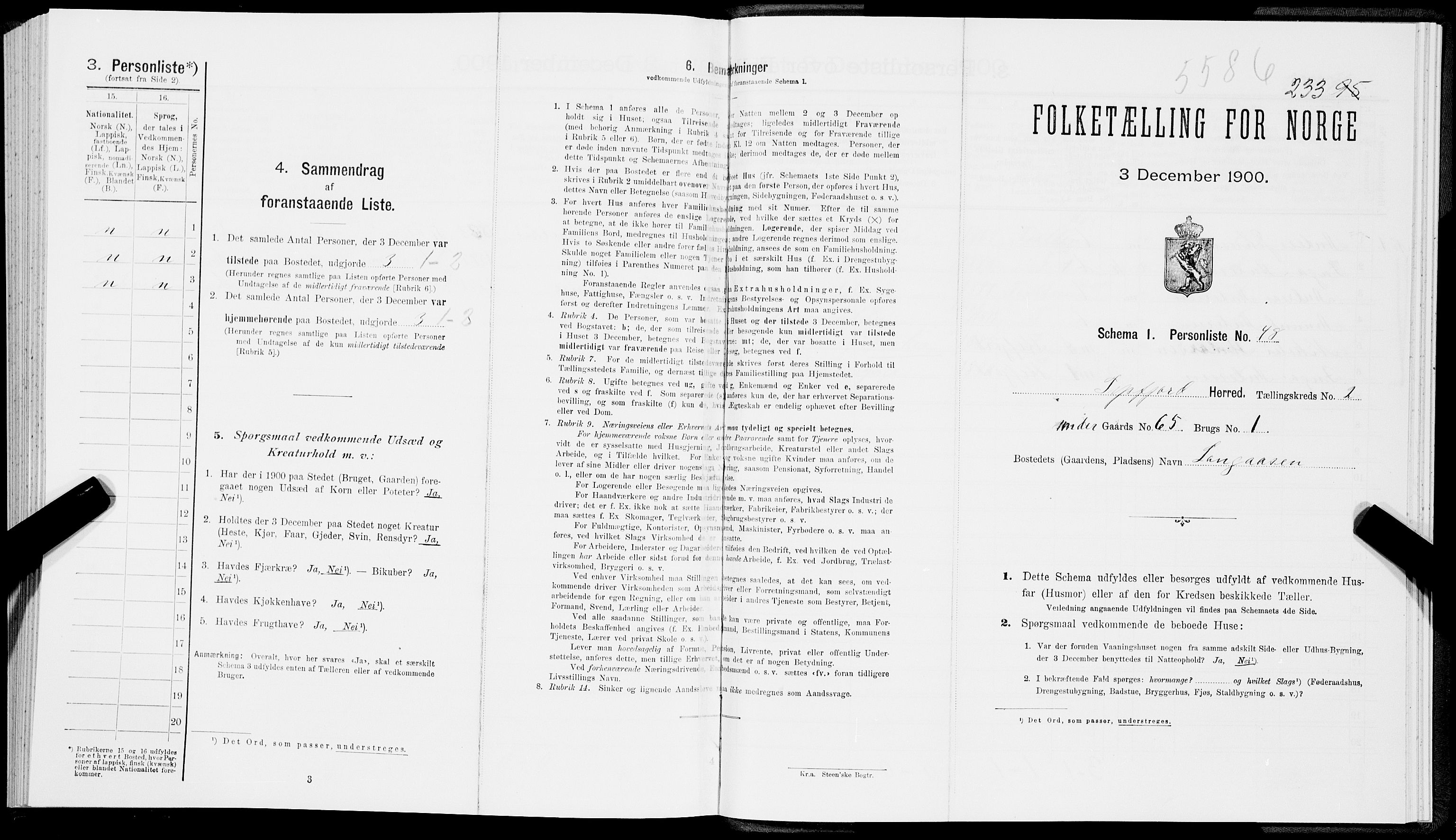 SAT, Folketelling 1900 for 1850 Tysfjord herred, 1900, s. 246