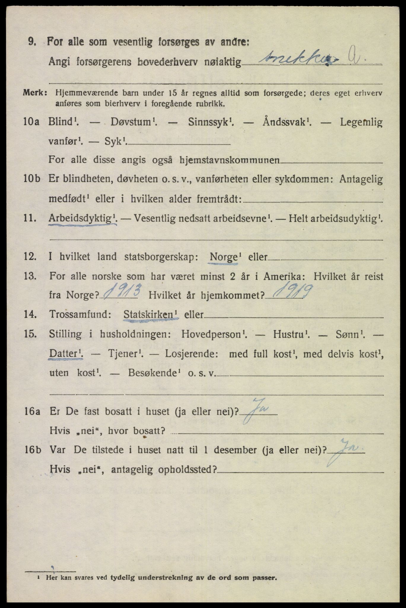 SAK, Folketelling 1920 for 1040 Spind herred, 1920, s. 2188