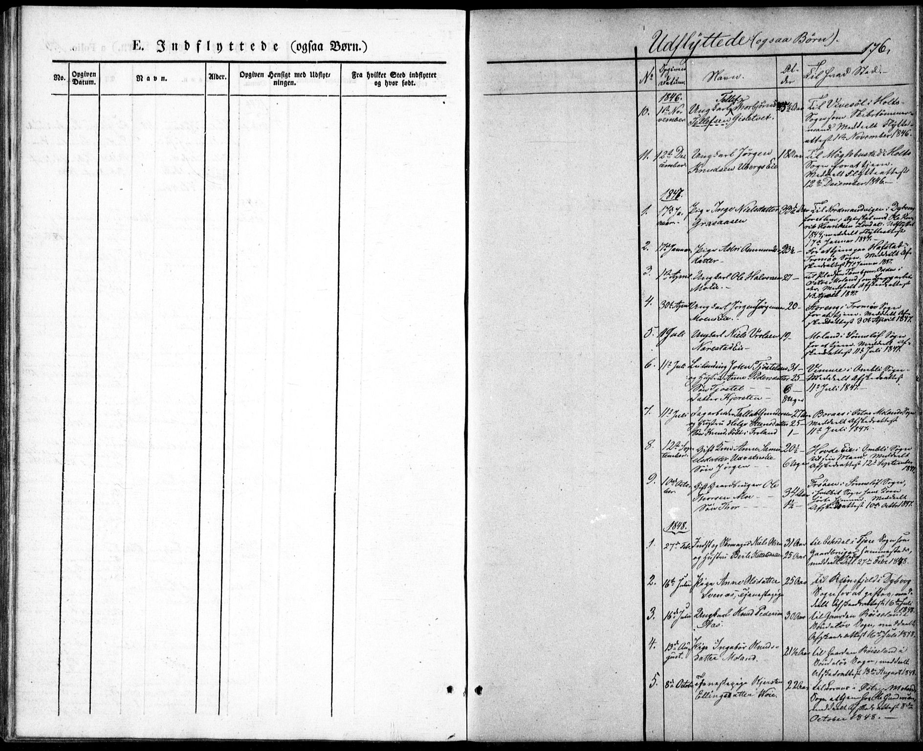 Gjerstad sokneprestkontor, SAK/1111-0014/F/Fa/Fab/L0002: Ministerialbok nr. A 2, 1835-1852, s. 176