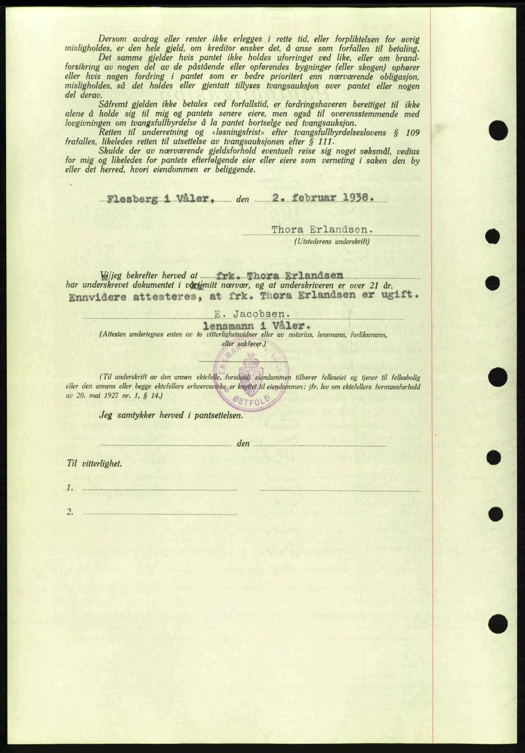 Moss sorenskriveri, AV/SAO-A-10168: Pantebok nr. B5, 1938-1938, Dagboknr: 282/1938