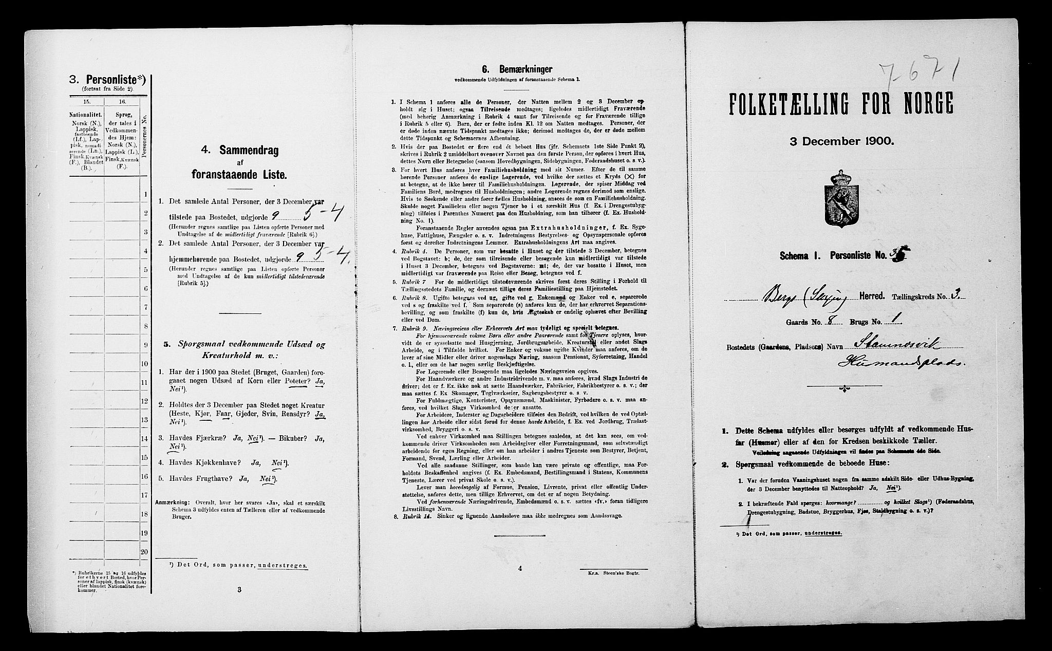 SATØ, Folketelling 1900 for 1929 Berg herred, 1900, s. 266
