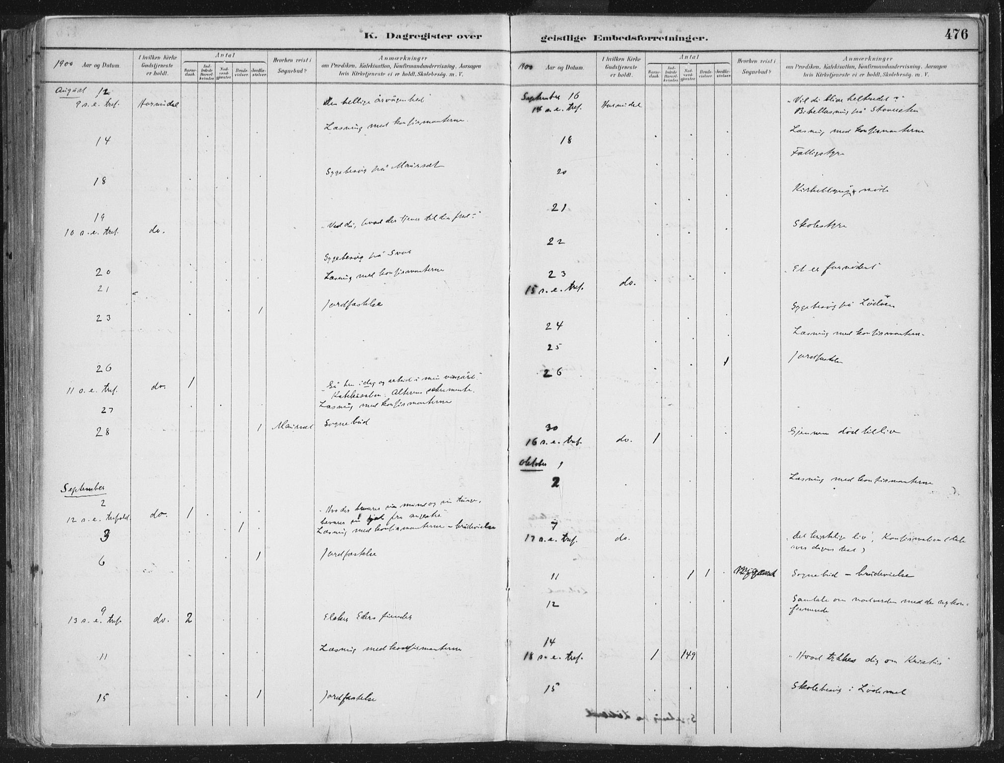 Hornindal sokneprestembete, AV/SAB-A-82401/H/Haa/Haaa/L0003/0002: Ministerialbok nr. A 3B, 1885-1917, s. 476