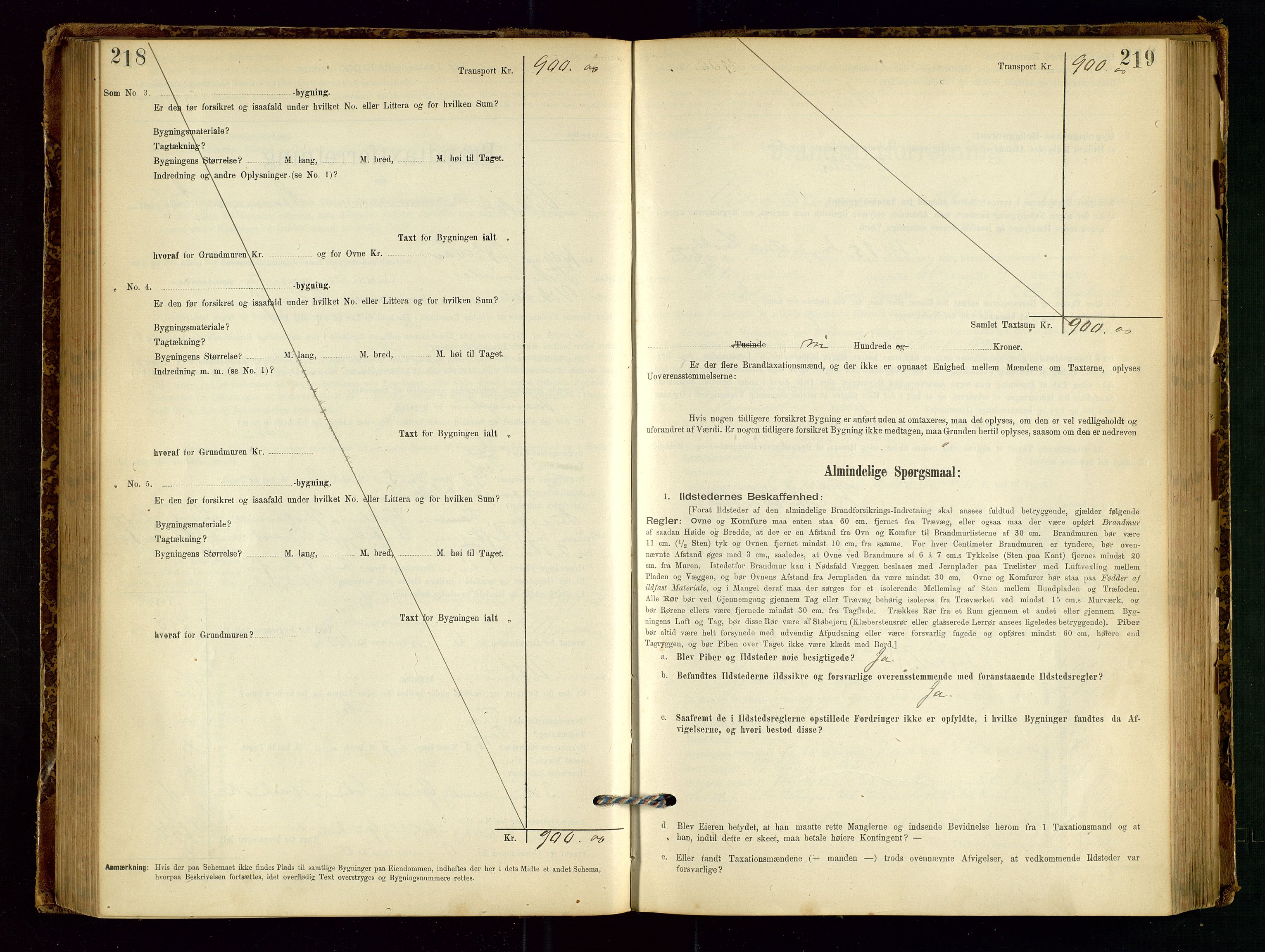 Vikedal lensmannskontor, SAST/A-100179/Gob/L0004: Branntakstprotokoll, 1894-1952, s. 218-219