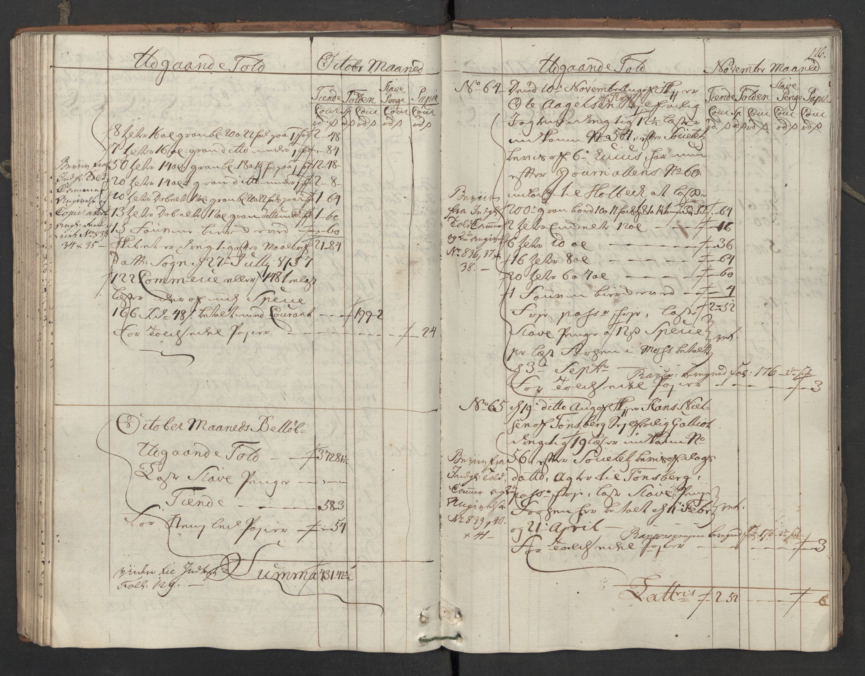 Generaltollkammeret, tollregnskaper, AV/RA-EA-5490/R05/L0039/0001: Tollregnskaper Moss, Son, Krokstad / Utgående hovedtollbok, 1762, s. 126b-127a