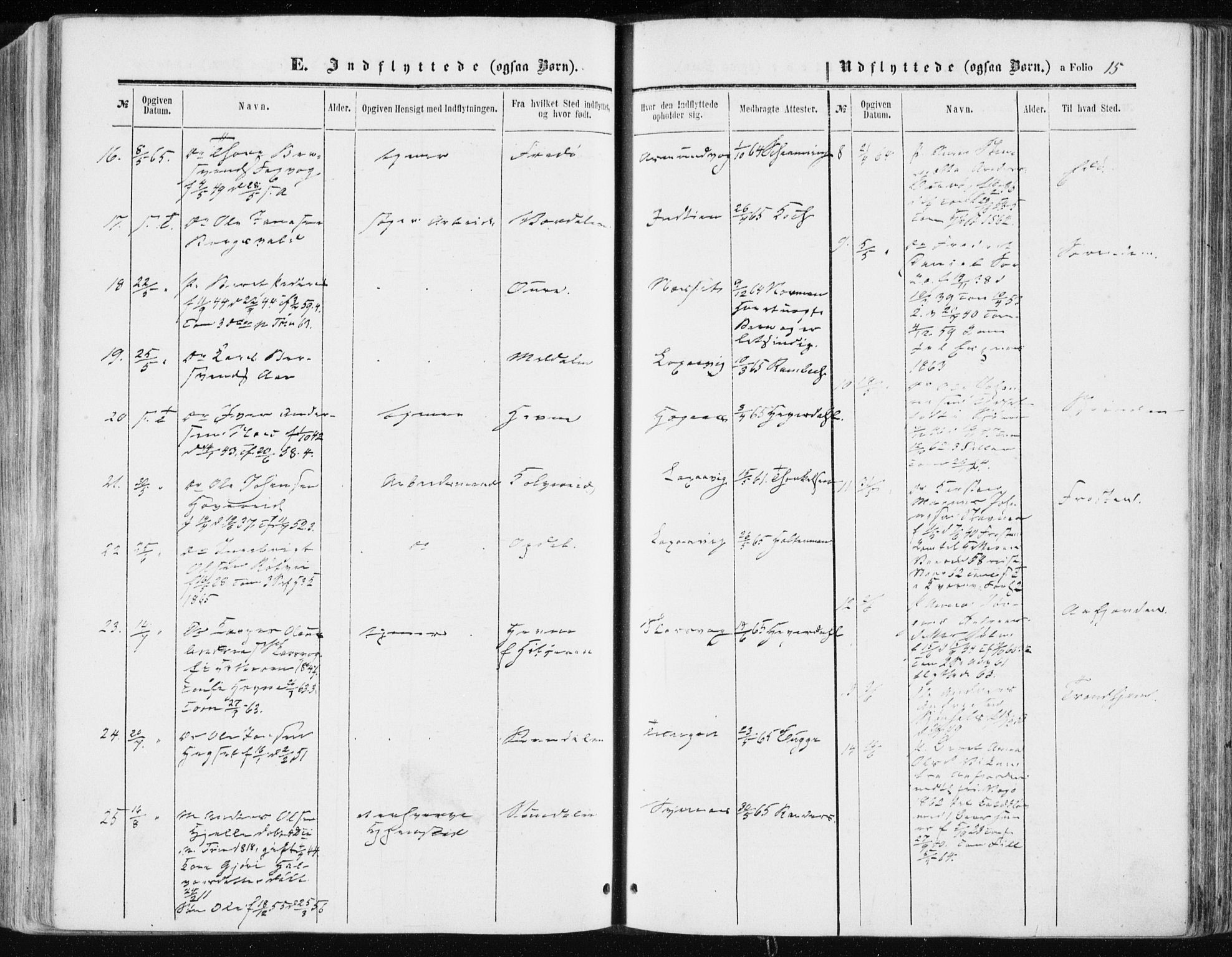Ministerialprotokoller, klokkerbøker og fødselsregistre - Sør-Trøndelag, SAT/A-1456/634/L0531: Ministerialbok nr. 634A07, 1861-1870, s. 15