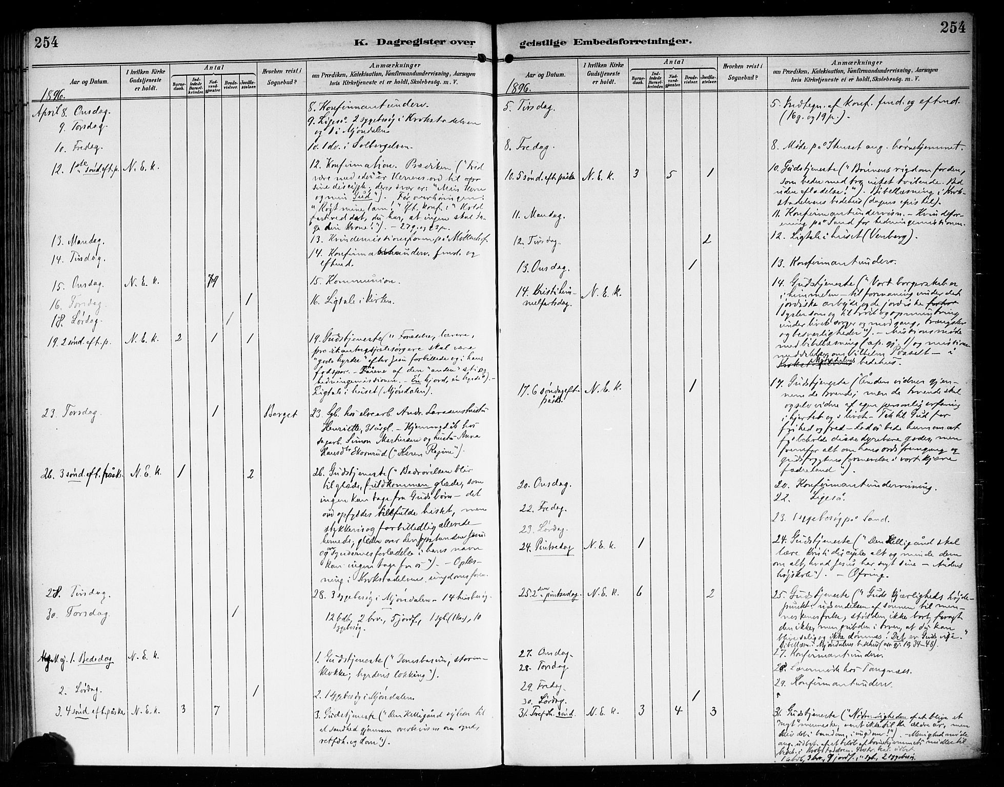 Nedre Eiker kirkebøker, AV/SAKO-A-612/F/Fa/L0004: Ministerialbok nr. 4, 1893-1898, s. 254