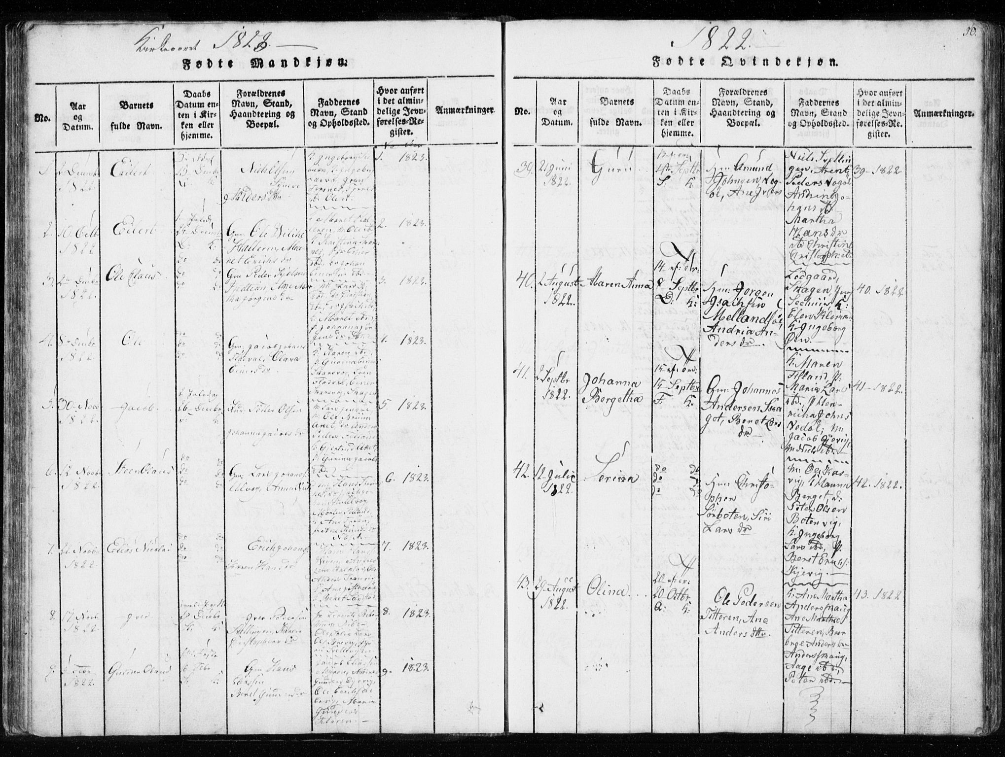 Ministerialprotokoller, klokkerbøker og fødselsregistre - Sør-Trøndelag, SAT/A-1456/634/L0527: Ministerialbok nr. 634A03, 1818-1826, s. 50