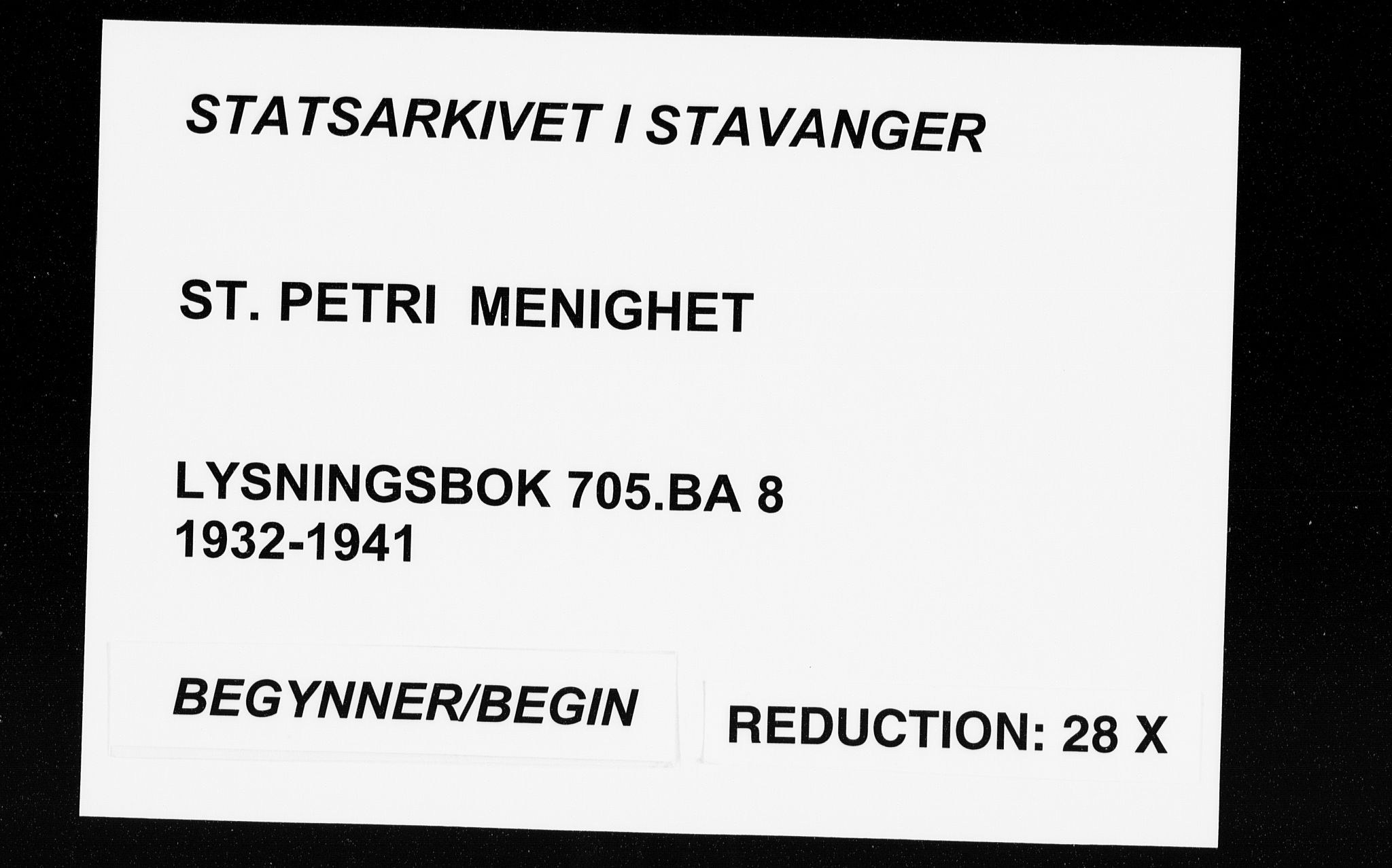 St. Petri sokneprestkontor, SAST/A-101813/001/70/705BA/L0008: Lysningsprotokoll nr. 705.BA.8, 1932-1941