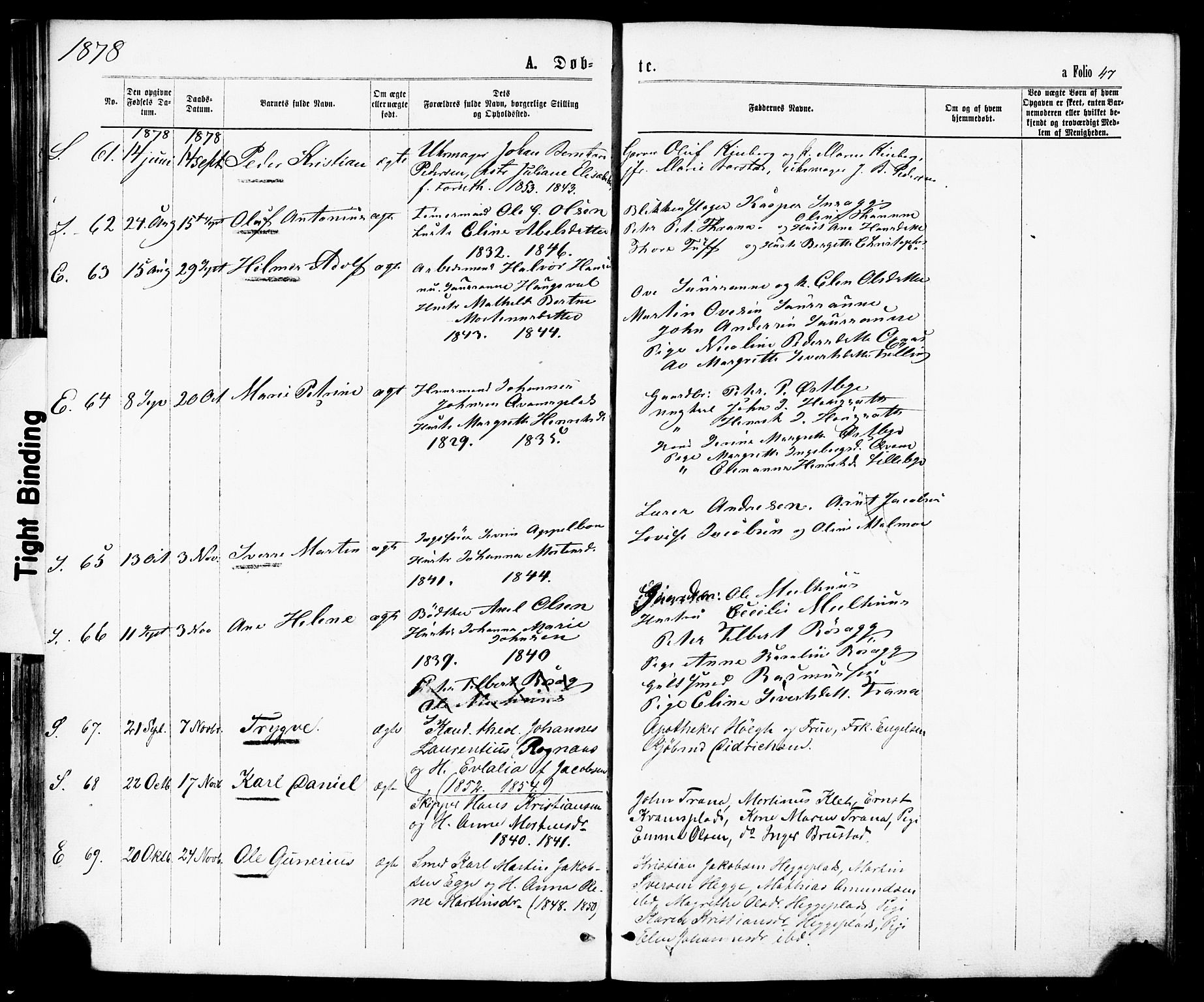 Ministerialprotokoller, klokkerbøker og fødselsregistre - Nord-Trøndelag, SAT/A-1458/739/L0370: Ministerialbok nr. 739A02, 1868-1881, s. 47