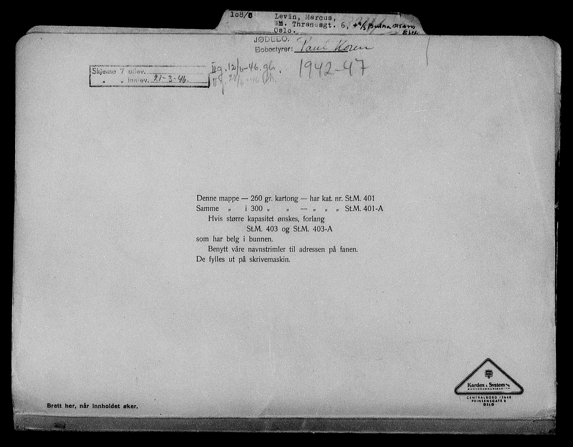 Justisdepartementet, Tilbakeføringskontoret for inndratte formuer, AV/RA-S-1564/H/Hc/Hcc/L0957: --, 1945-1947, s. 370