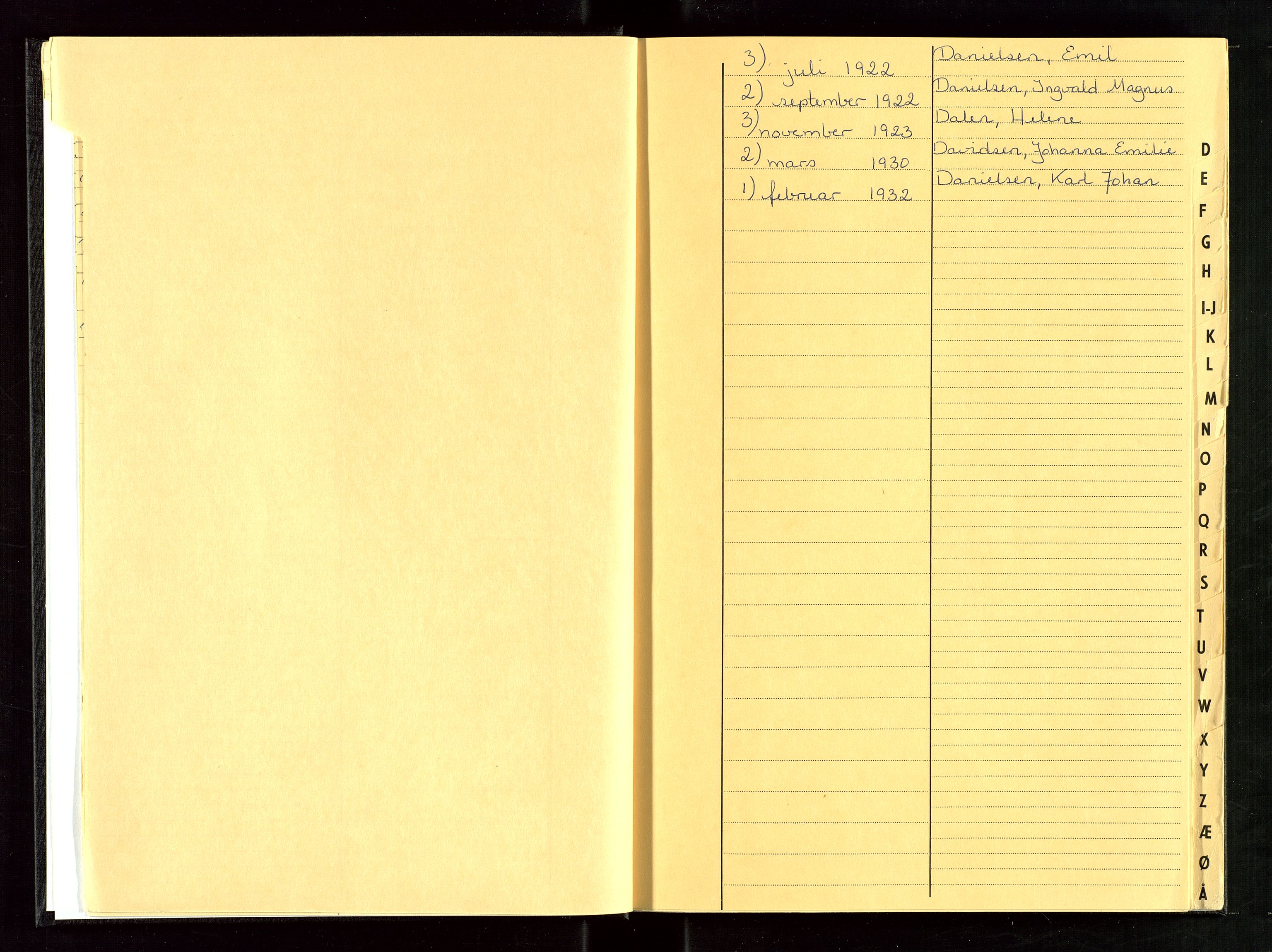 Strand og Forsand lensmannskontor, AV/SAST-A-100451/Gga/L0003: Register til dødsfallprotokoll nr. 2,4,5,6, 1920-1963, s. 6