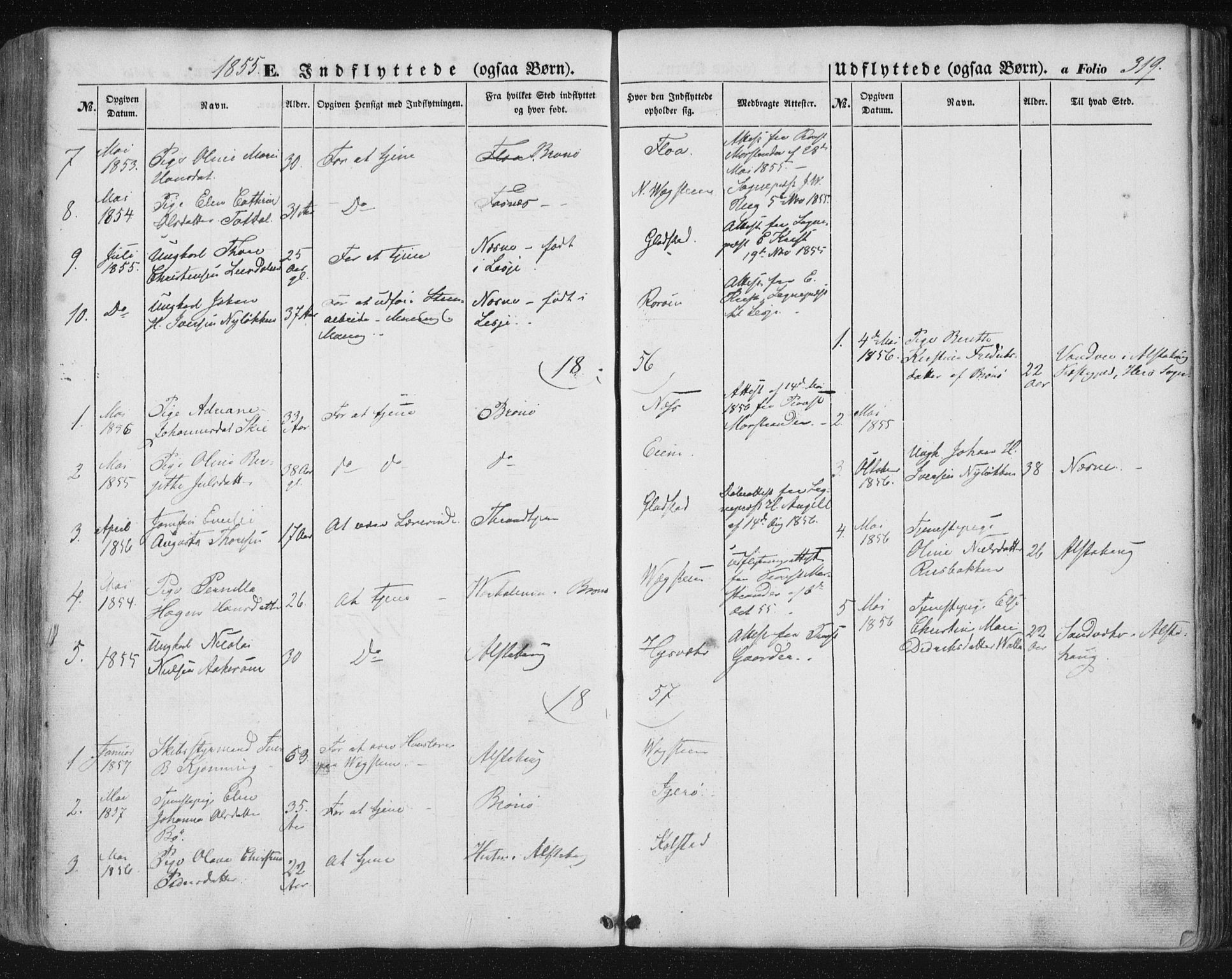Ministerialprotokoller, klokkerbøker og fødselsregistre - Nordland, AV/SAT-A-1459/816/L0240: Ministerialbok nr. 816A06, 1846-1870, s. 319