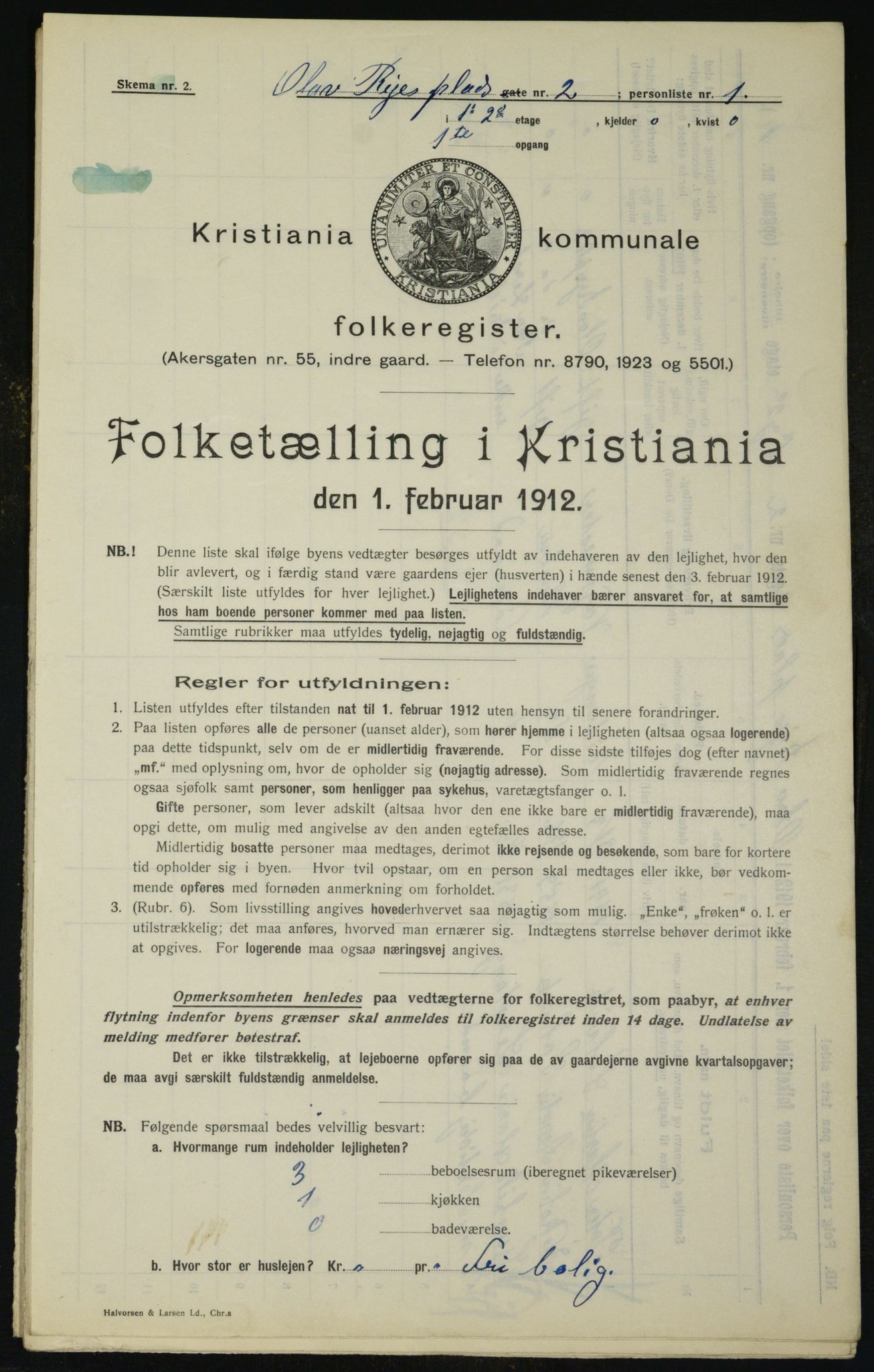 OBA, Kommunal folketelling 1.2.1912 for Kristiania, 1912, s. 75654