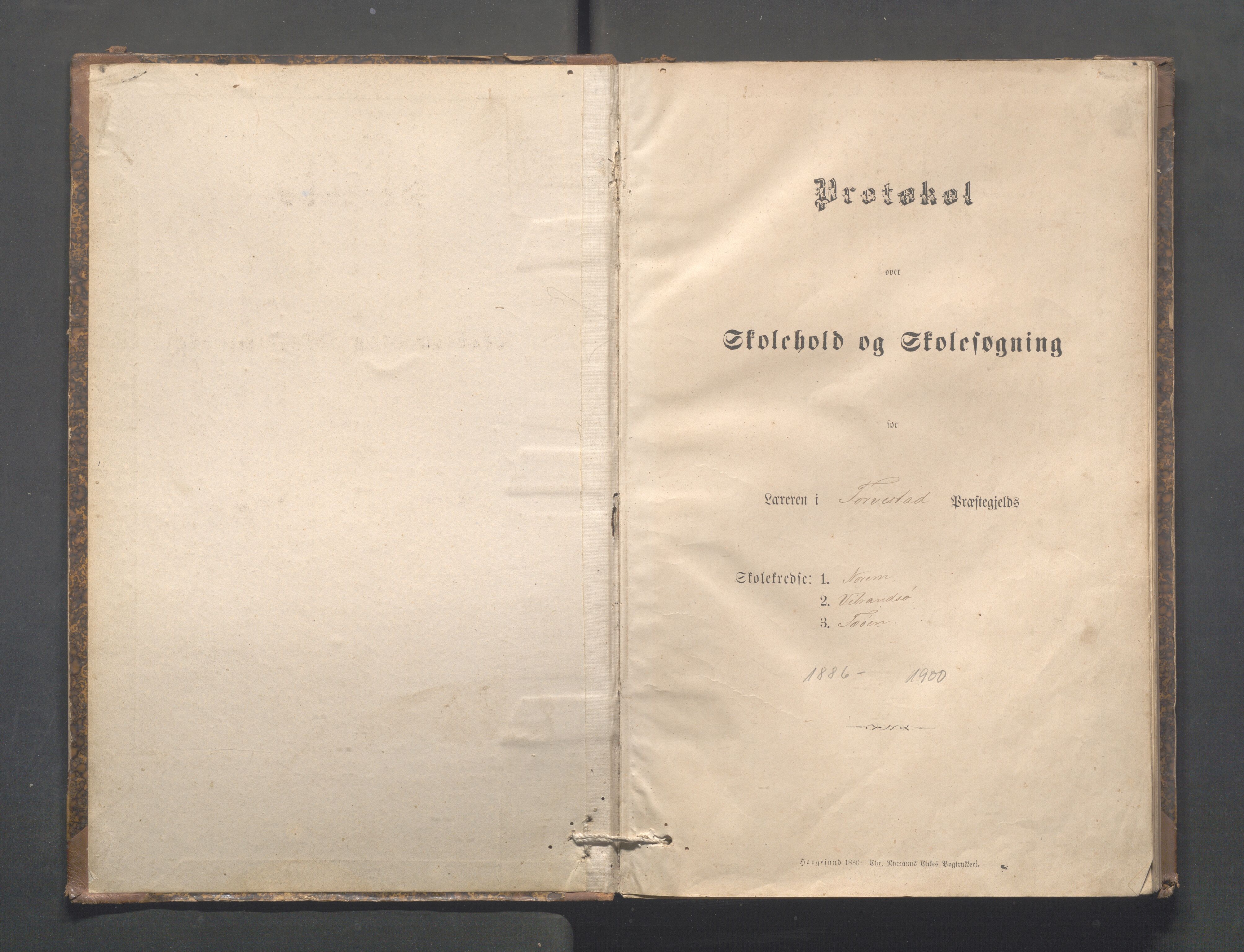 Torvastad kommune - Norheim, Vibrandsøy, Feøy skole, IKAR/K-101336/F/L0003: Skoleprotokoll, 1886-1900