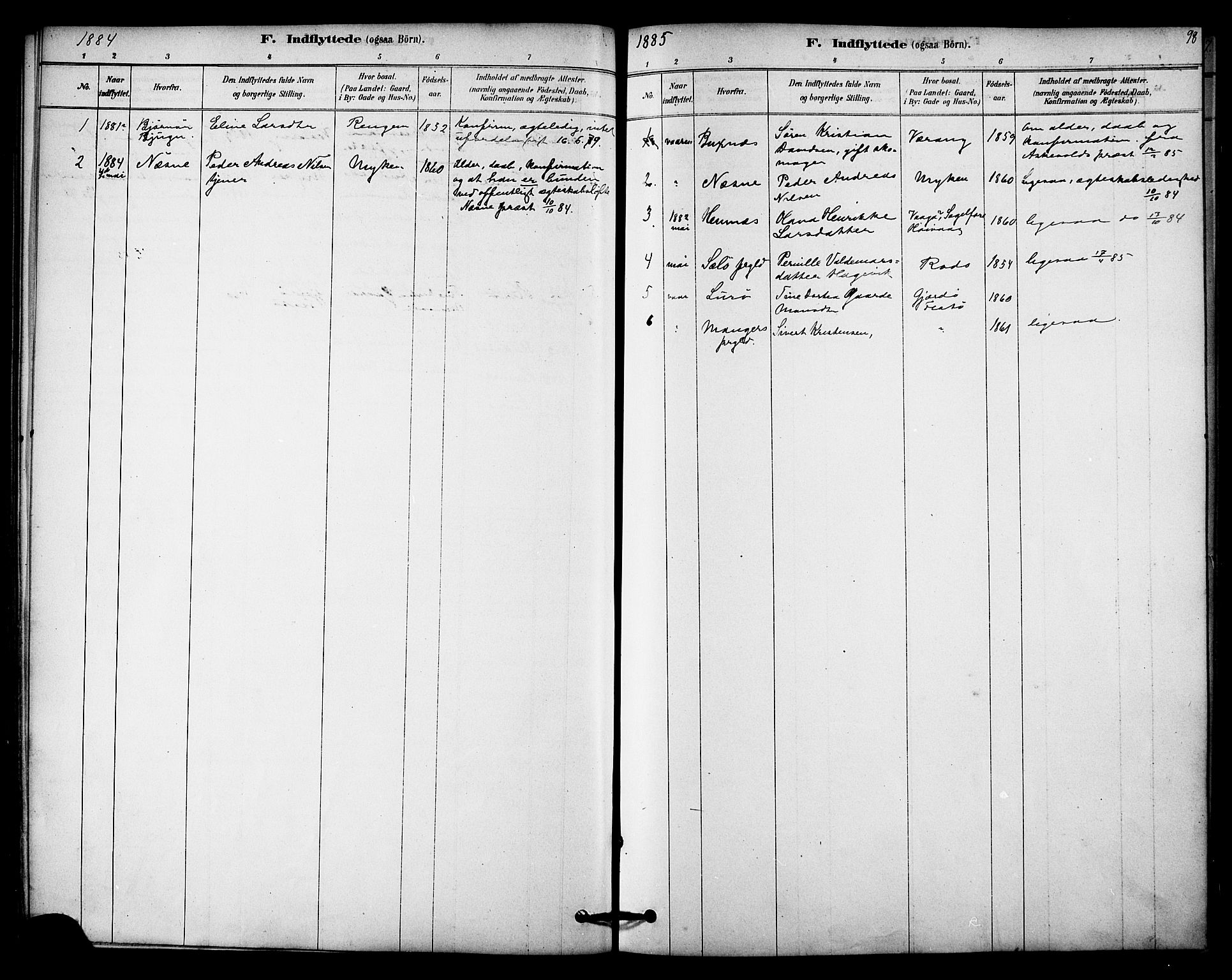 Ministerialprotokoller, klokkerbøker og fødselsregistre - Nordland, AV/SAT-A-1459/841/L0609: Ministerialbok nr. 841A13, 1878-1902, s. 98