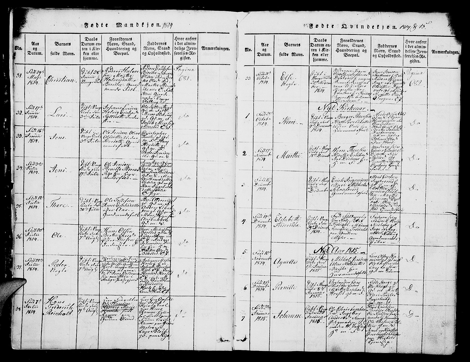 Vang prestekontor, Hedmark, SAH/PREST-008/H/Ha/Hab/L0004: Klokkerbok nr. 4, 1813-1827, s. 9-10