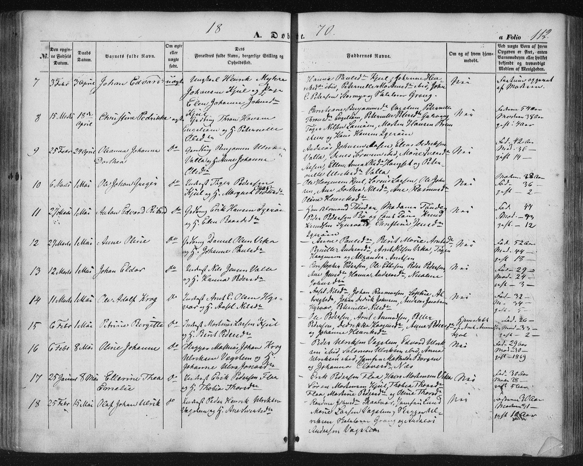 Ministerialprotokoller, klokkerbøker og fødselsregistre - Nordland, AV/SAT-A-1459/816/L0240: Ministerialbok nr. 816A06, 1846-1870, s. 112