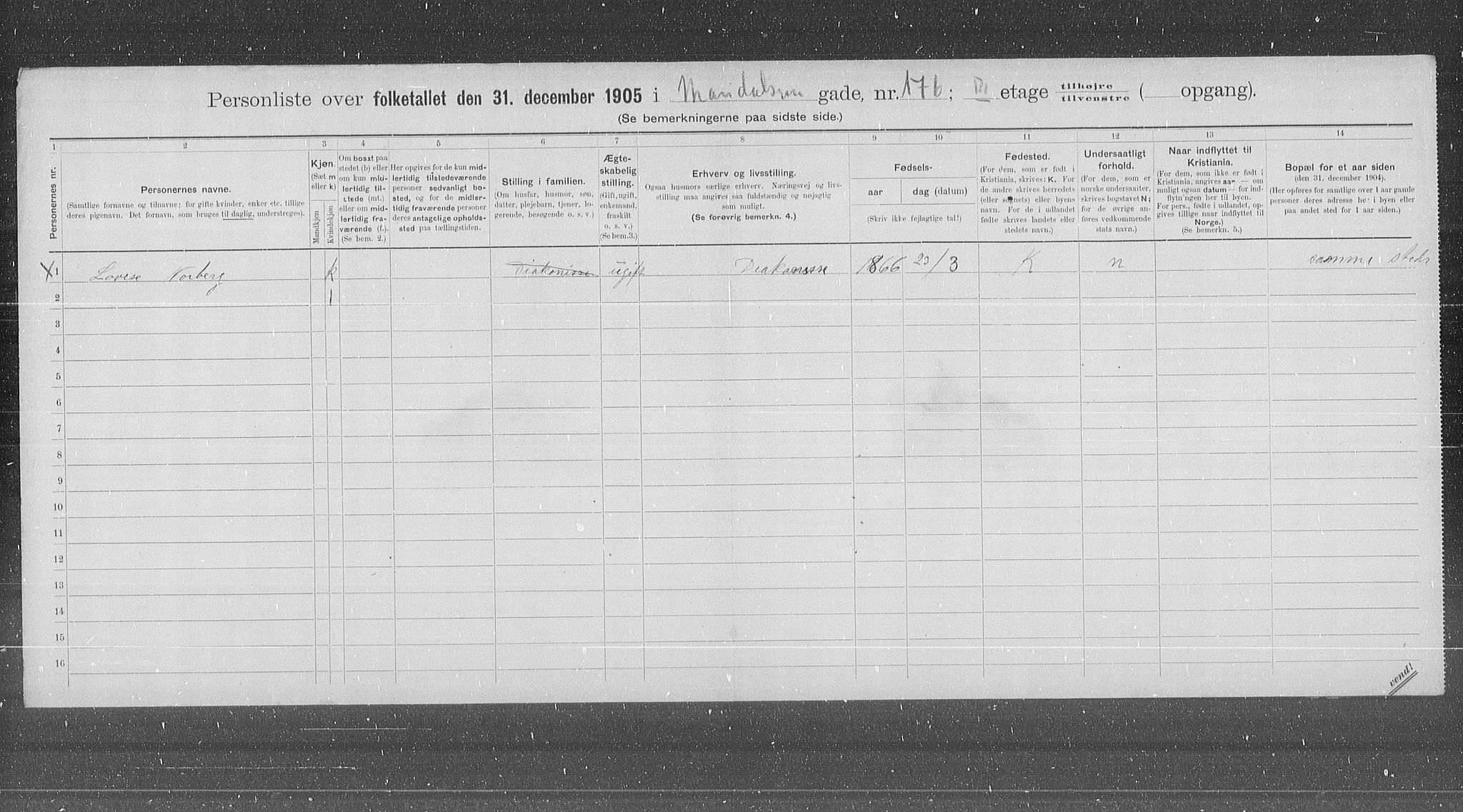OBA, Kommunal folketelling 31.12.1905 for Kristiania kjøpstad, 1905, s. 32650