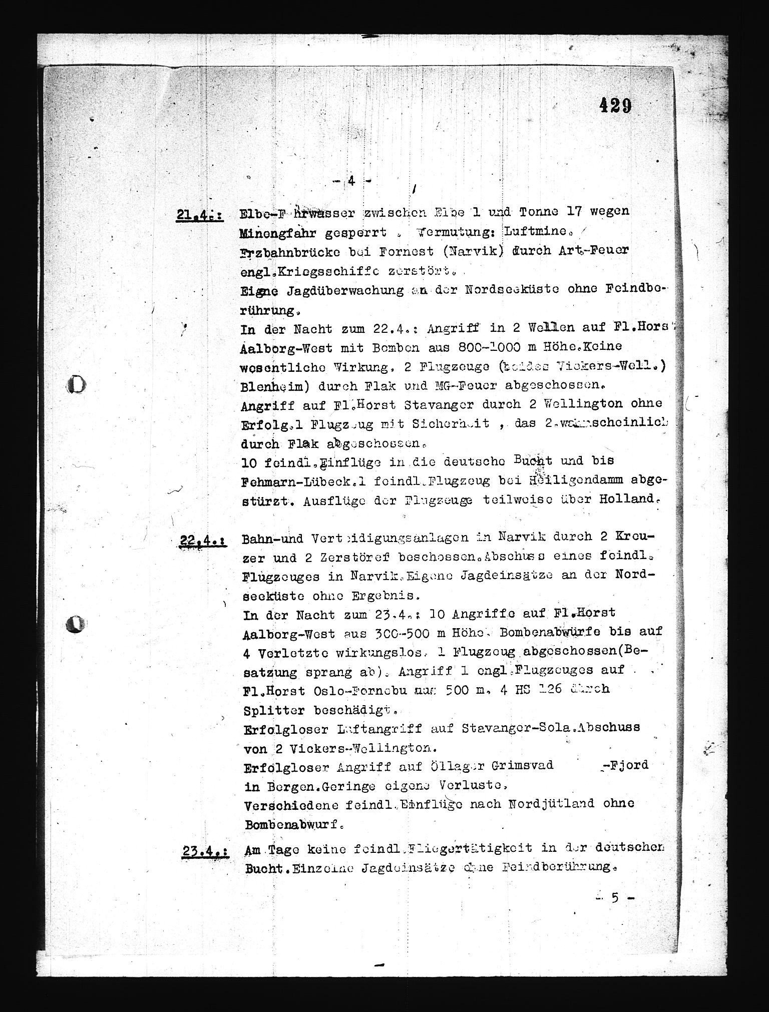 Documents Section, AV/RA-RAFA-2200/V/L0076: Amerikansk mikrofilm "Captured German Documents".
Box No. 715.  FKA jnr. 619/1954., 1940, s. 194