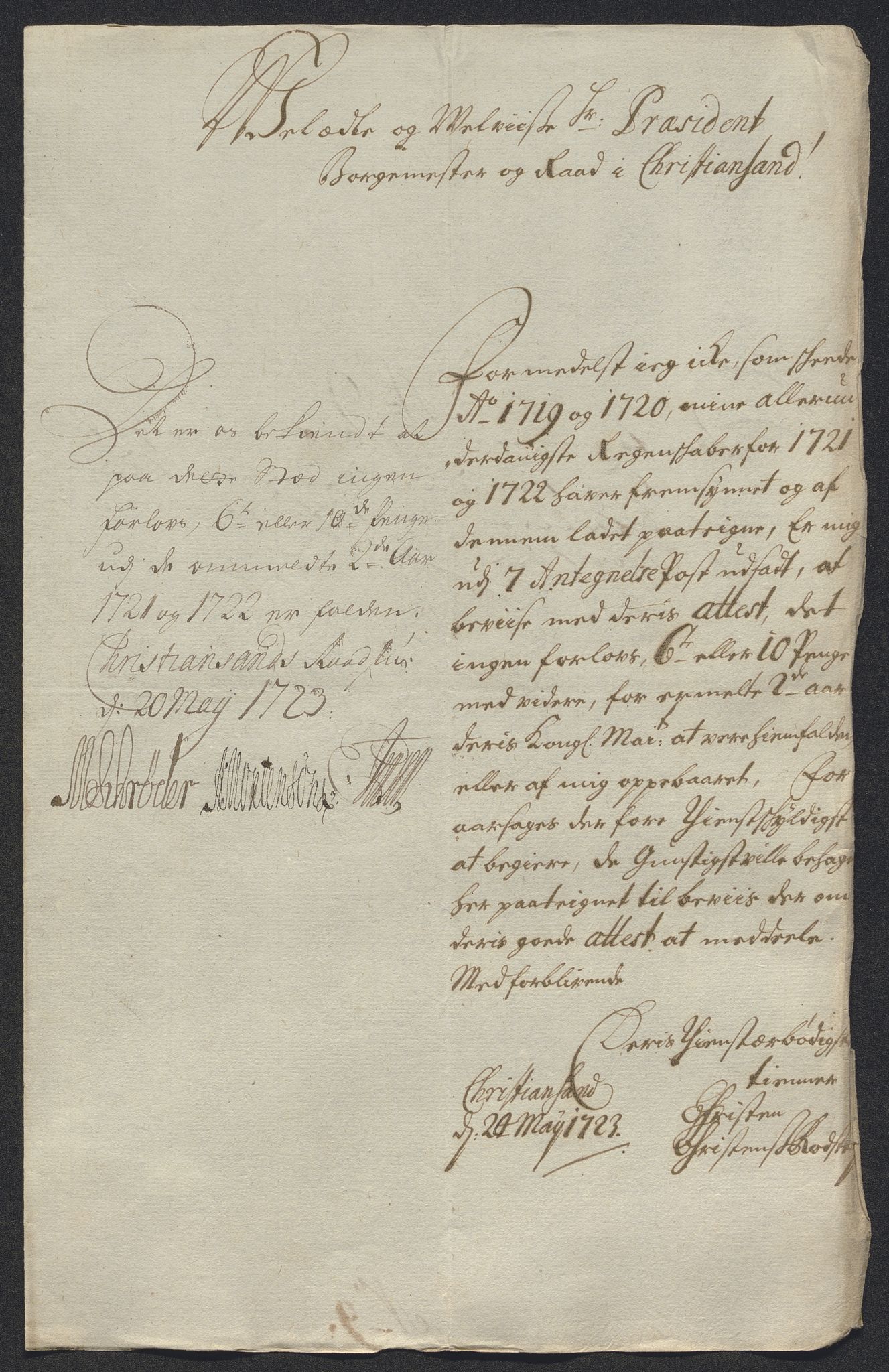Rentekammeret inntil 1814, Reviderte regnskaper, Byregnskaper, AV/RA-EA-4066/R/Rm/L0286: [M19] Sikt og sakefall, 1719-1727, s. 205