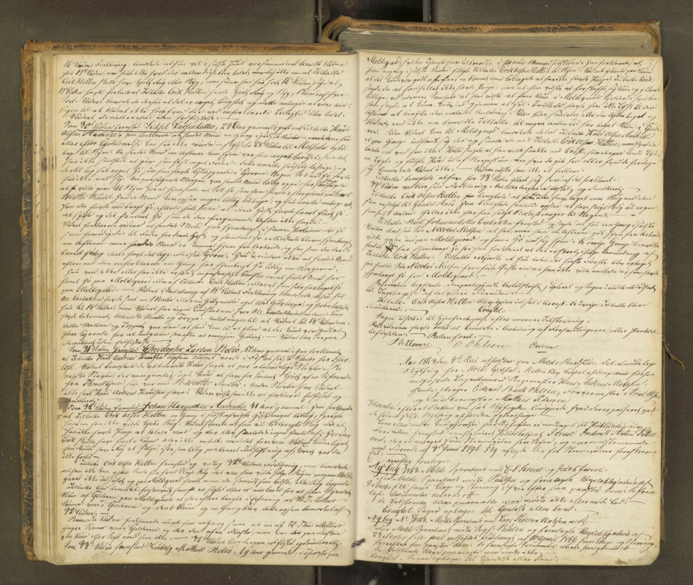 Molde byfogd, AV/SAT-A-0025/1/1A/L0010: Justisprotokoll, 1863-1869, s. 30b-31a