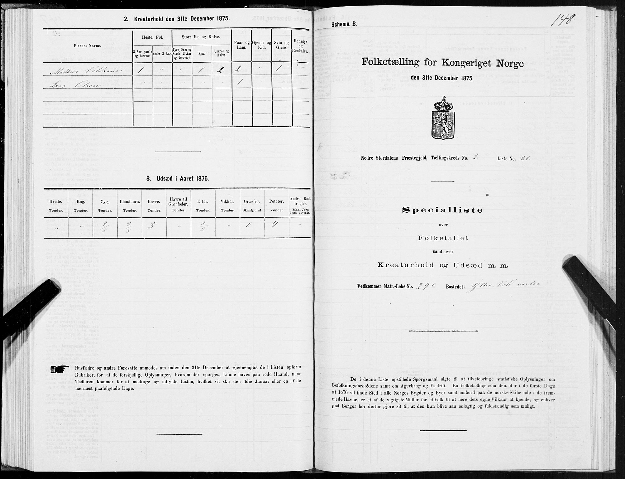 SAT, Folketelling 1875 for 1714P Nedre Stjørdal prestegjeld, 1875, s. 1148